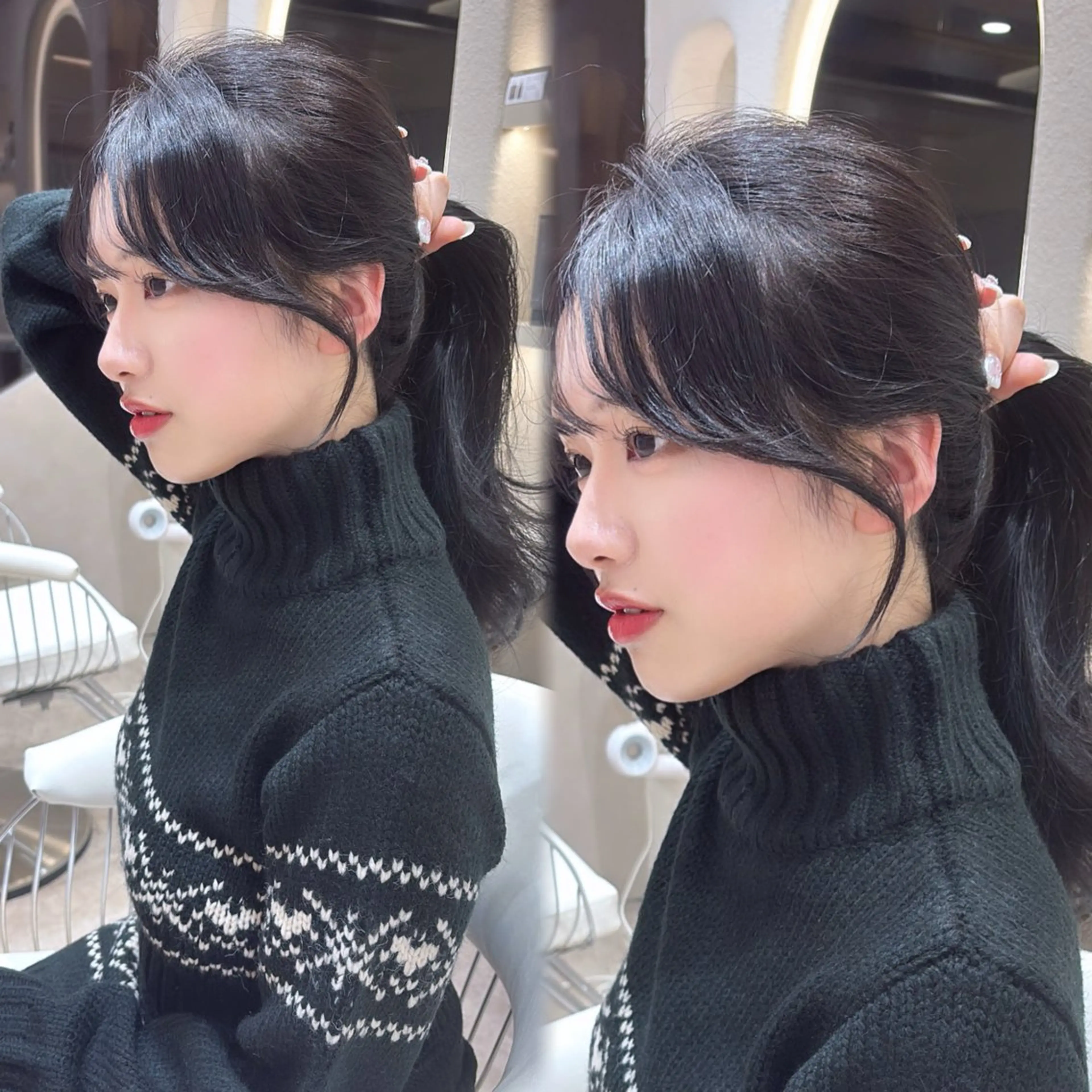 【韓国風小顔に🇰🇷】🤍前髪・顔周りカット+カラー+1stepトリートメント🤍の写真