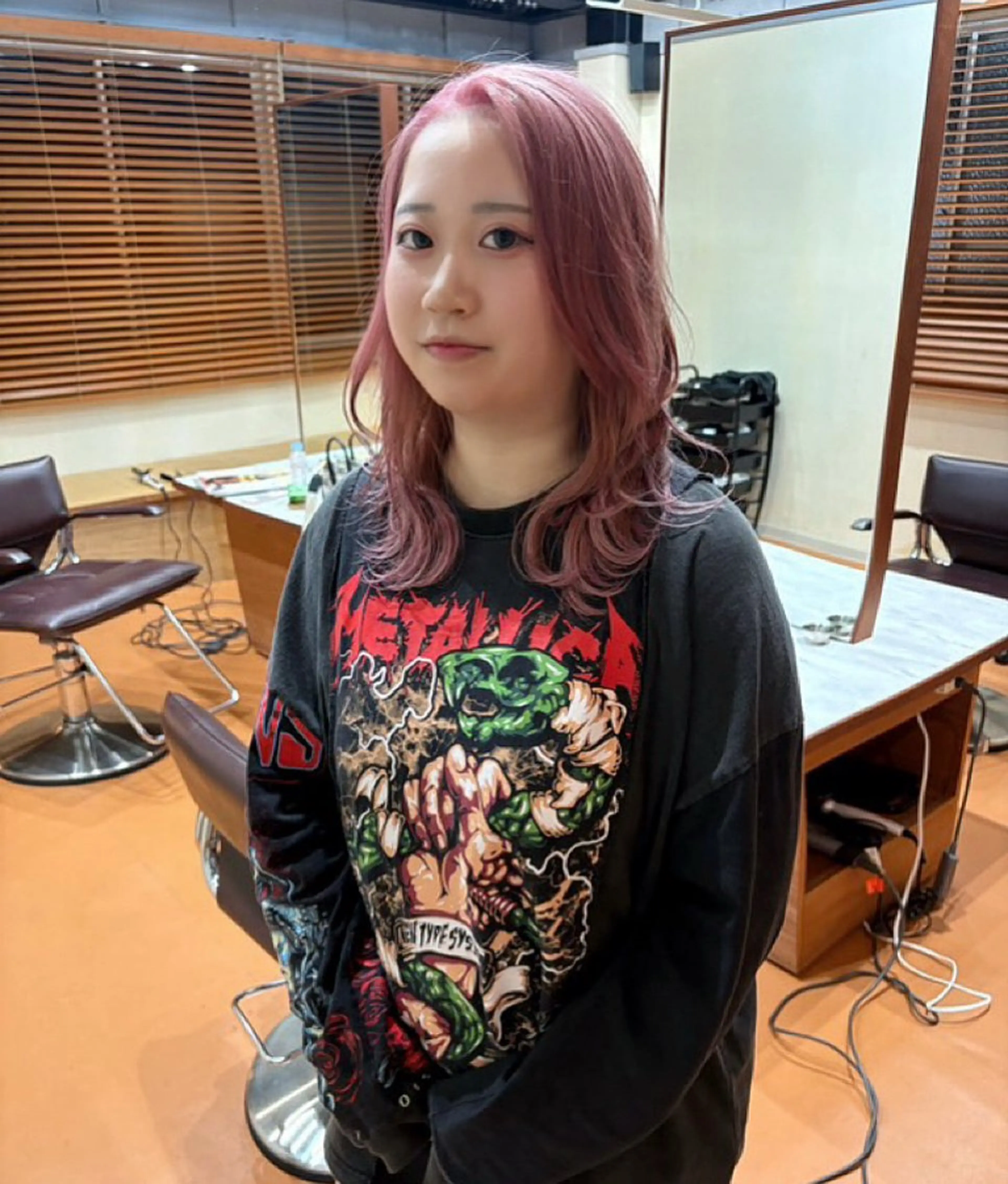 ミディアム カラー ピンクカラー ヘアカラー トリートメント 京都/カラー/松野 翔のヘアスタイル