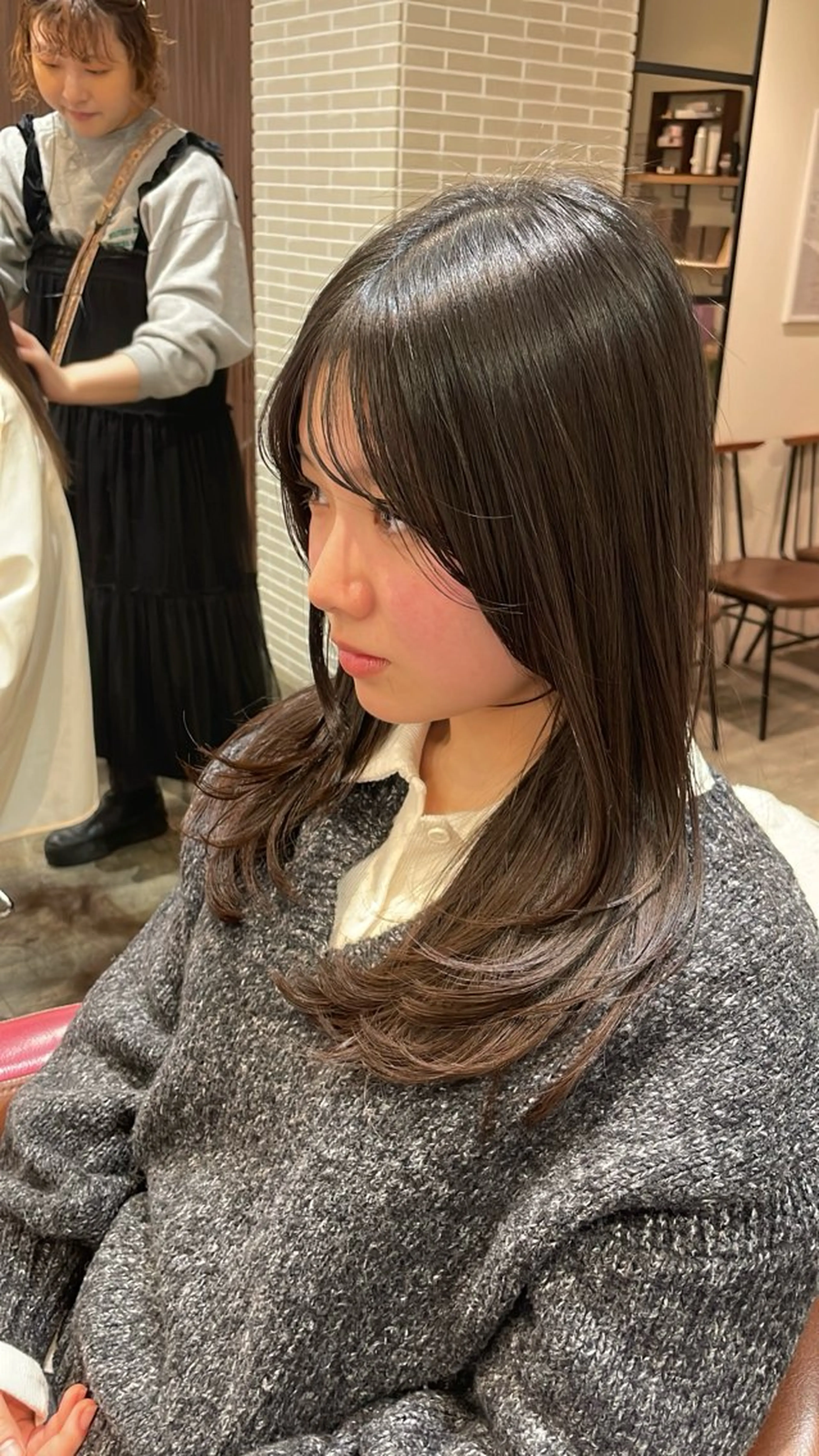 セミロング カラー カット ヘアカラー トリートメント 大人可愛い/レイヤー /ブリーチ/溝口誠二のヘアスタイル