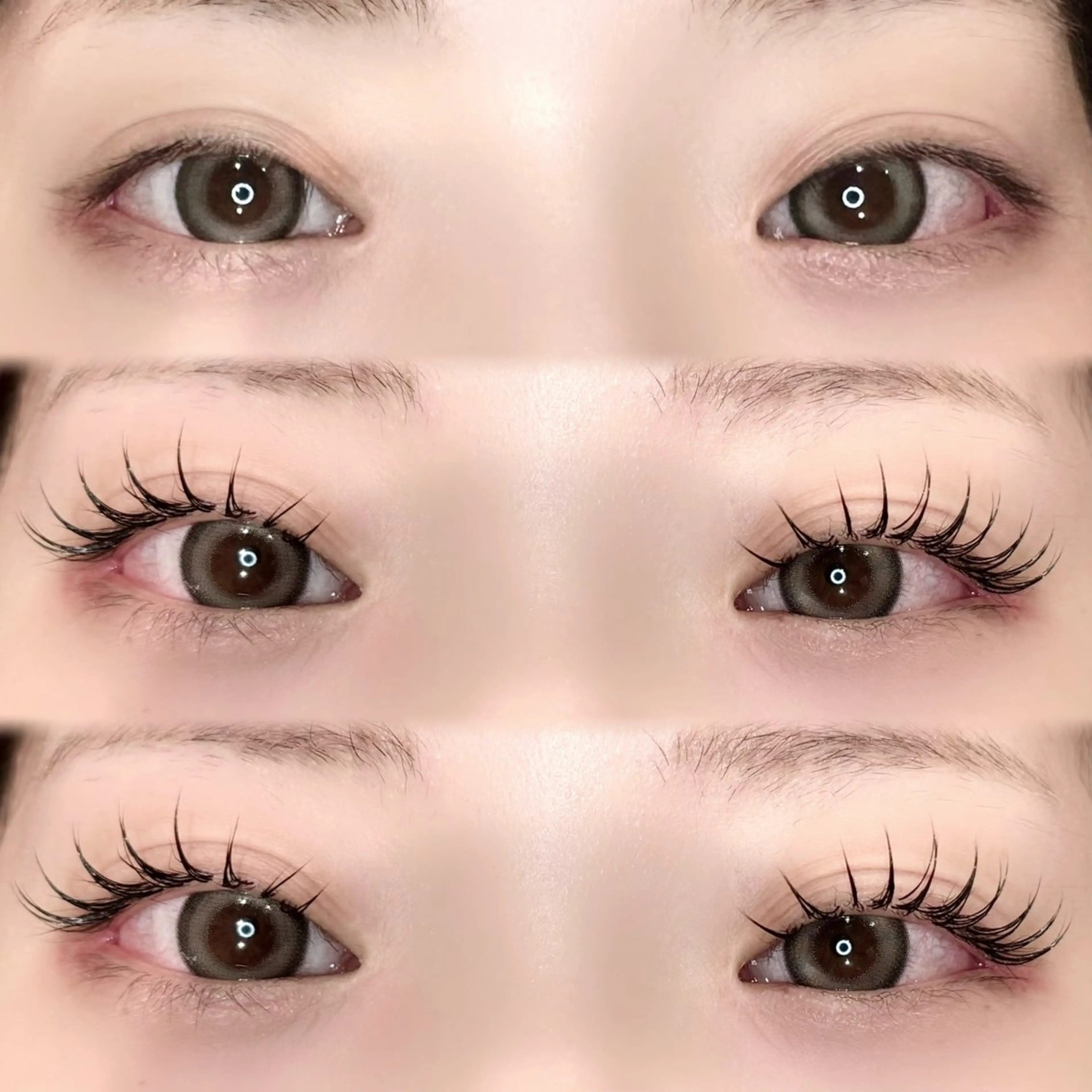 マツエク・マツパ 岩戸優奈 束感まつげ ピンク/ベージュのヘアスタイル