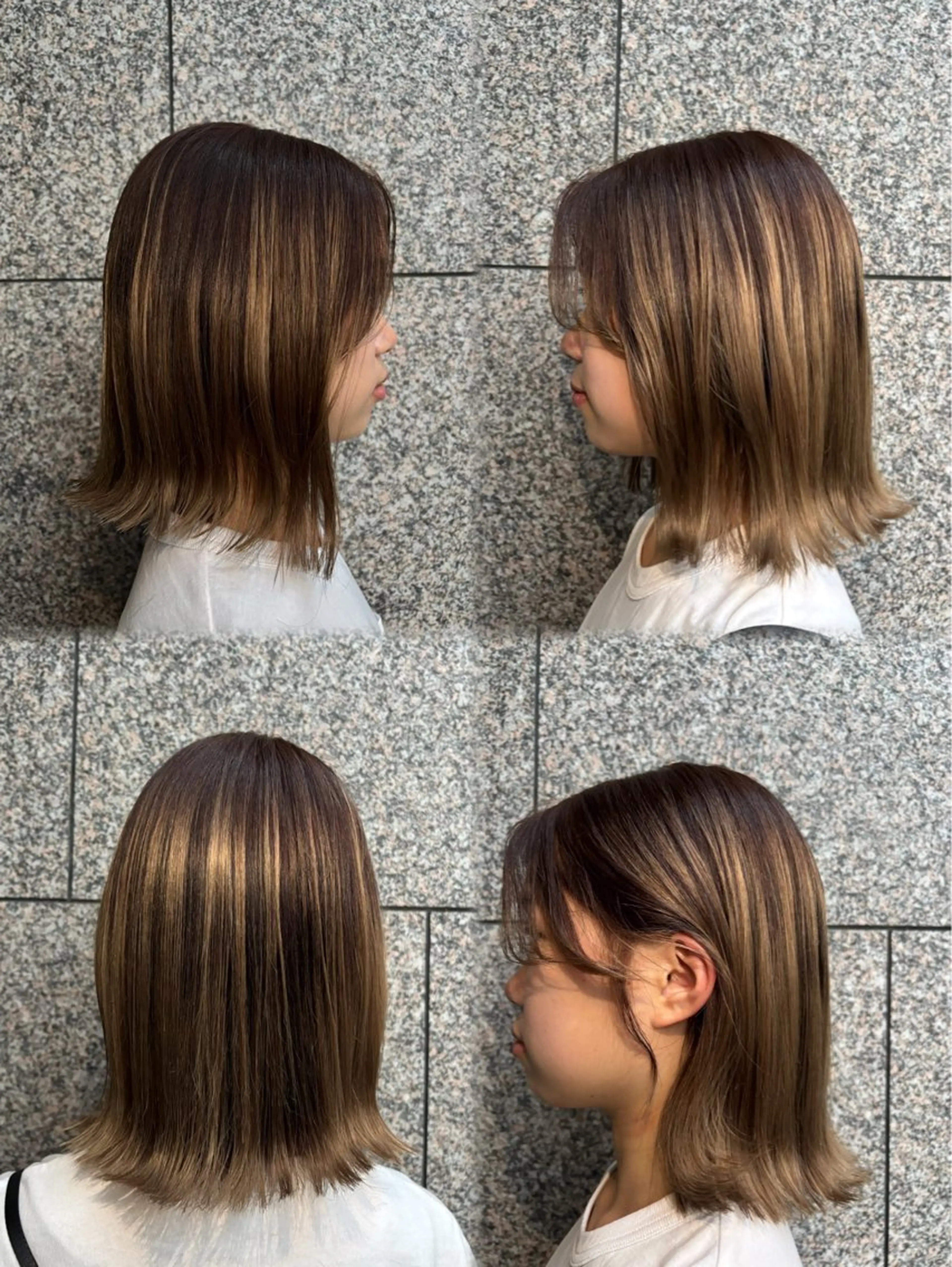 ミディアム カラー ベージュカラー ブリーチ 透明感カラー グラデーションカラー 髪質改善 カット ヘアカラー maru.所属・林 小夏のヘアスタイル