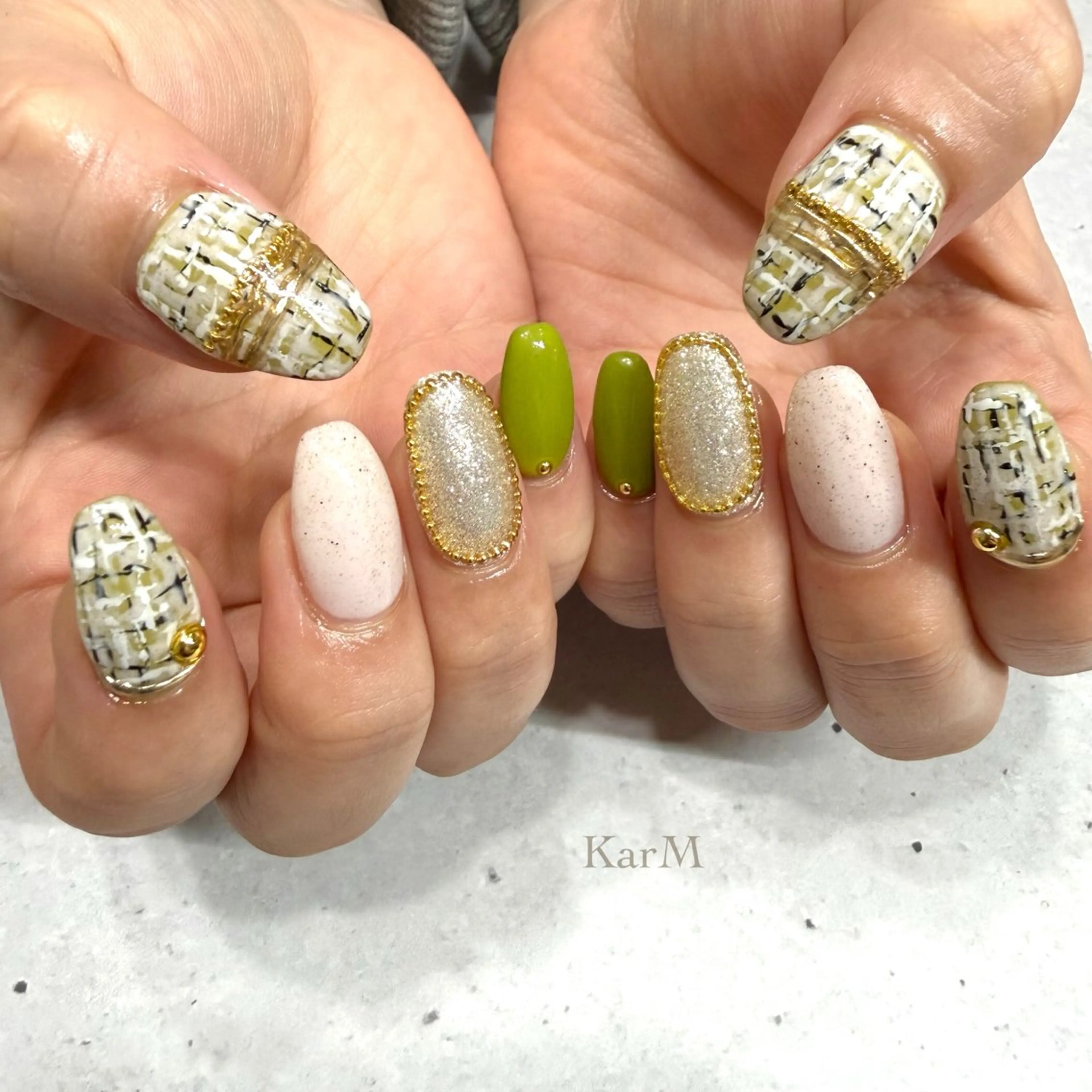 ネイル オーロラネイル チークネイル フラッシュネイル フレンチネイル グラデーション ハンドネイル ogino karinのネイルデザイン