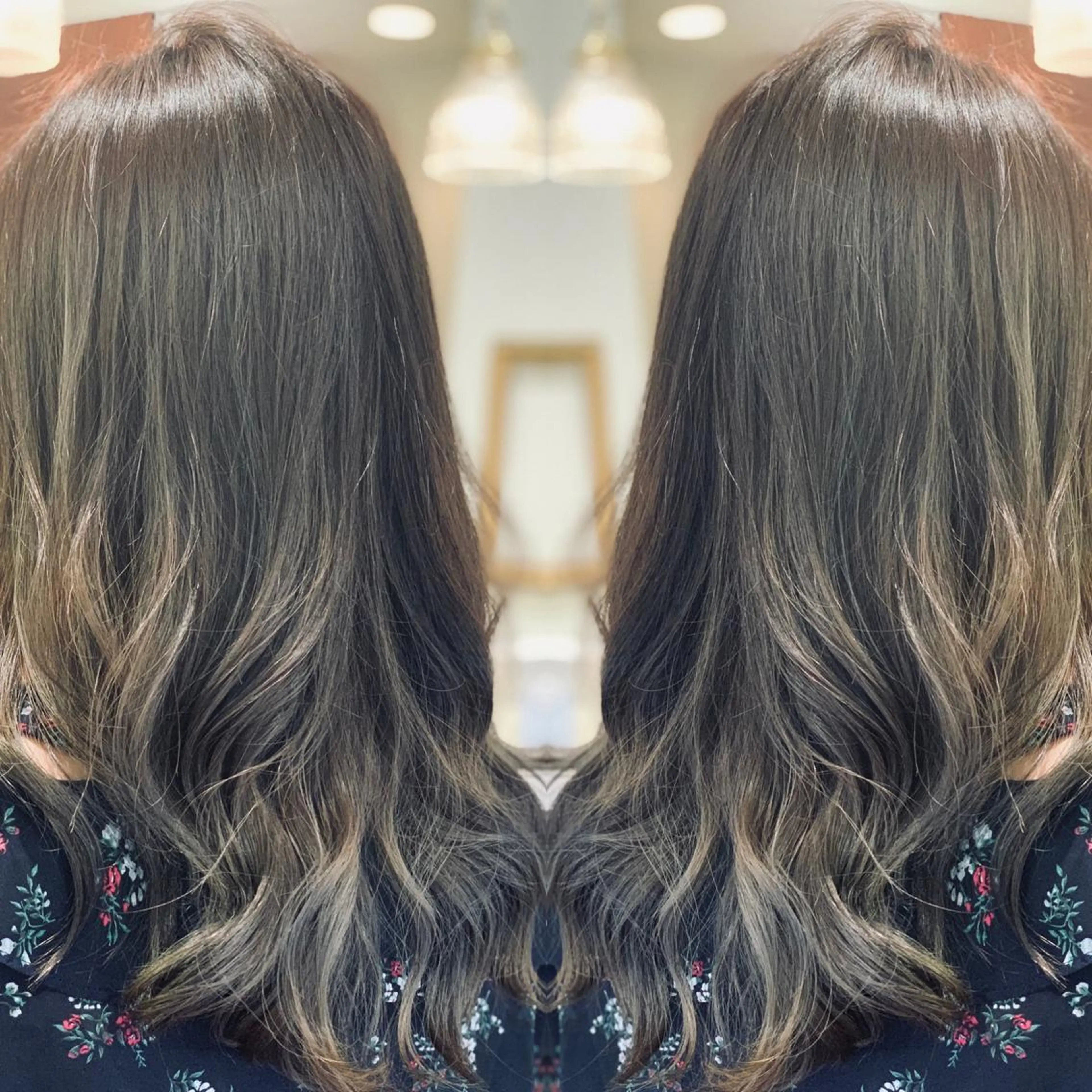 セミロング カラー 飯田 真澄のヘアスタイル