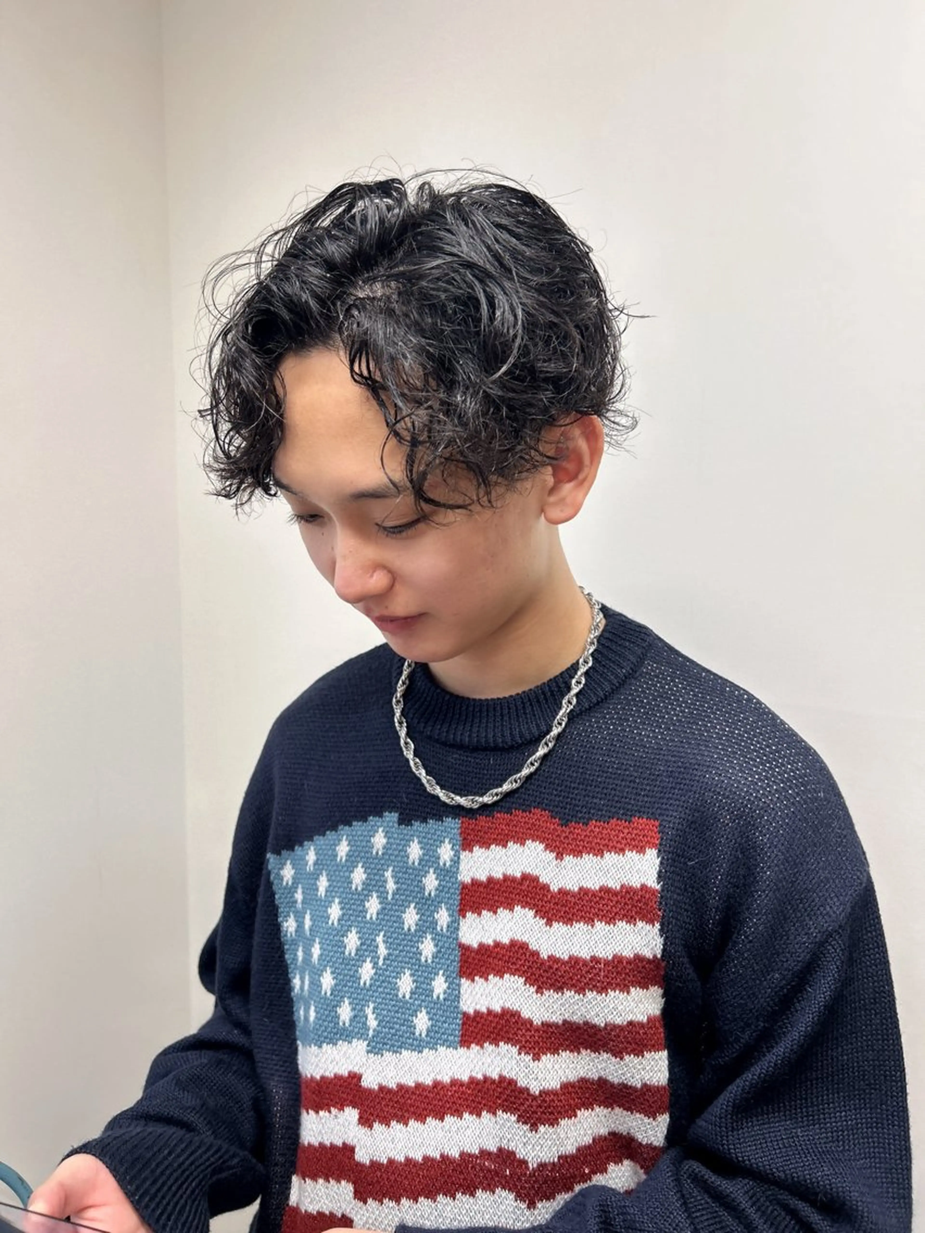 ショート パーマ メンズ 伶風/デザインカット /ボブ/透明感カラーのヘアスタイル