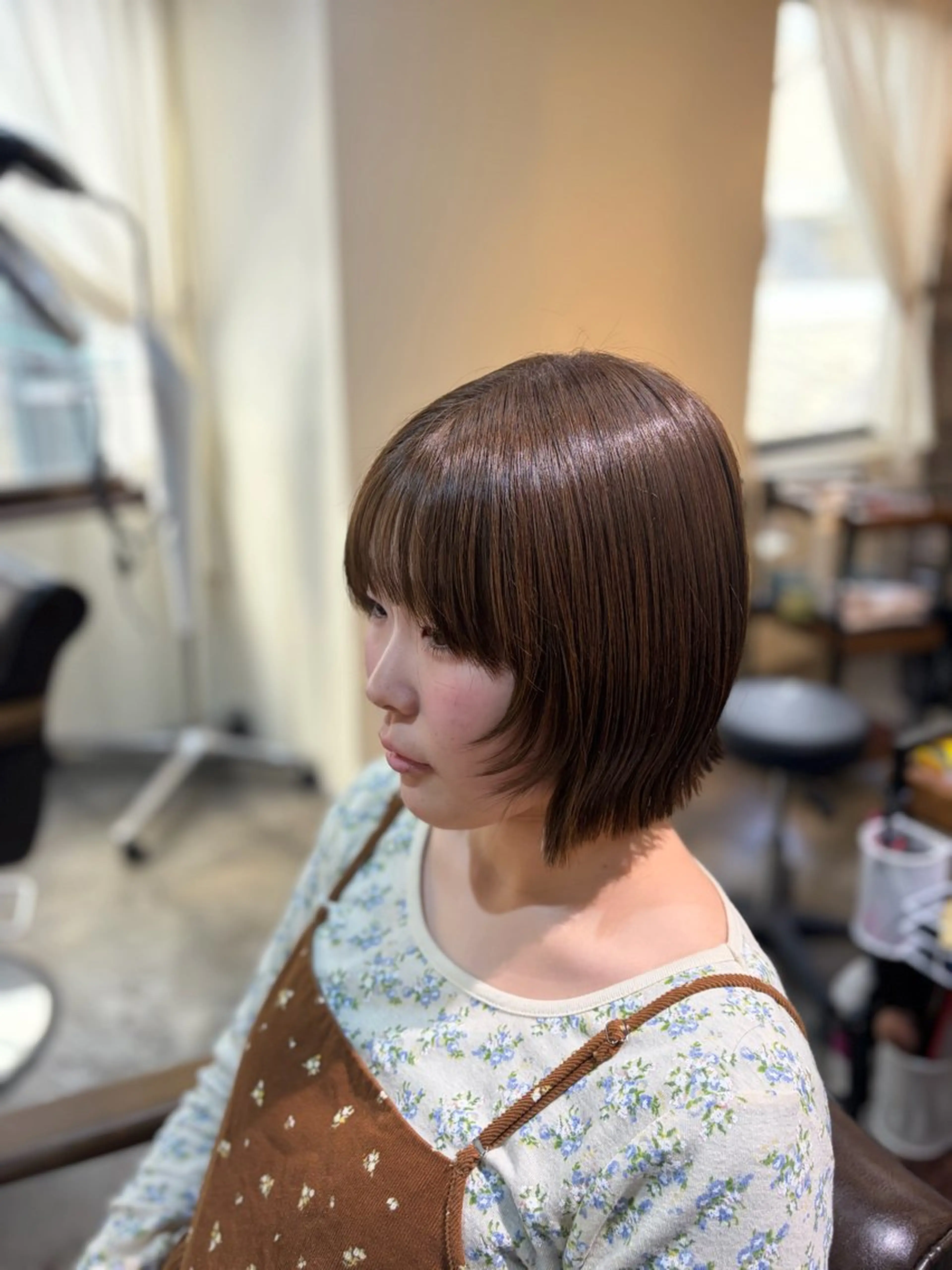 ショート カラー ベージュカラー 黒髪 ブリーチ ダブルカラー ブリーチなしカラー ヘアカラー トリートメント メンズパーマ/縮毛 矯正/徳田真緒のヘアスタイル