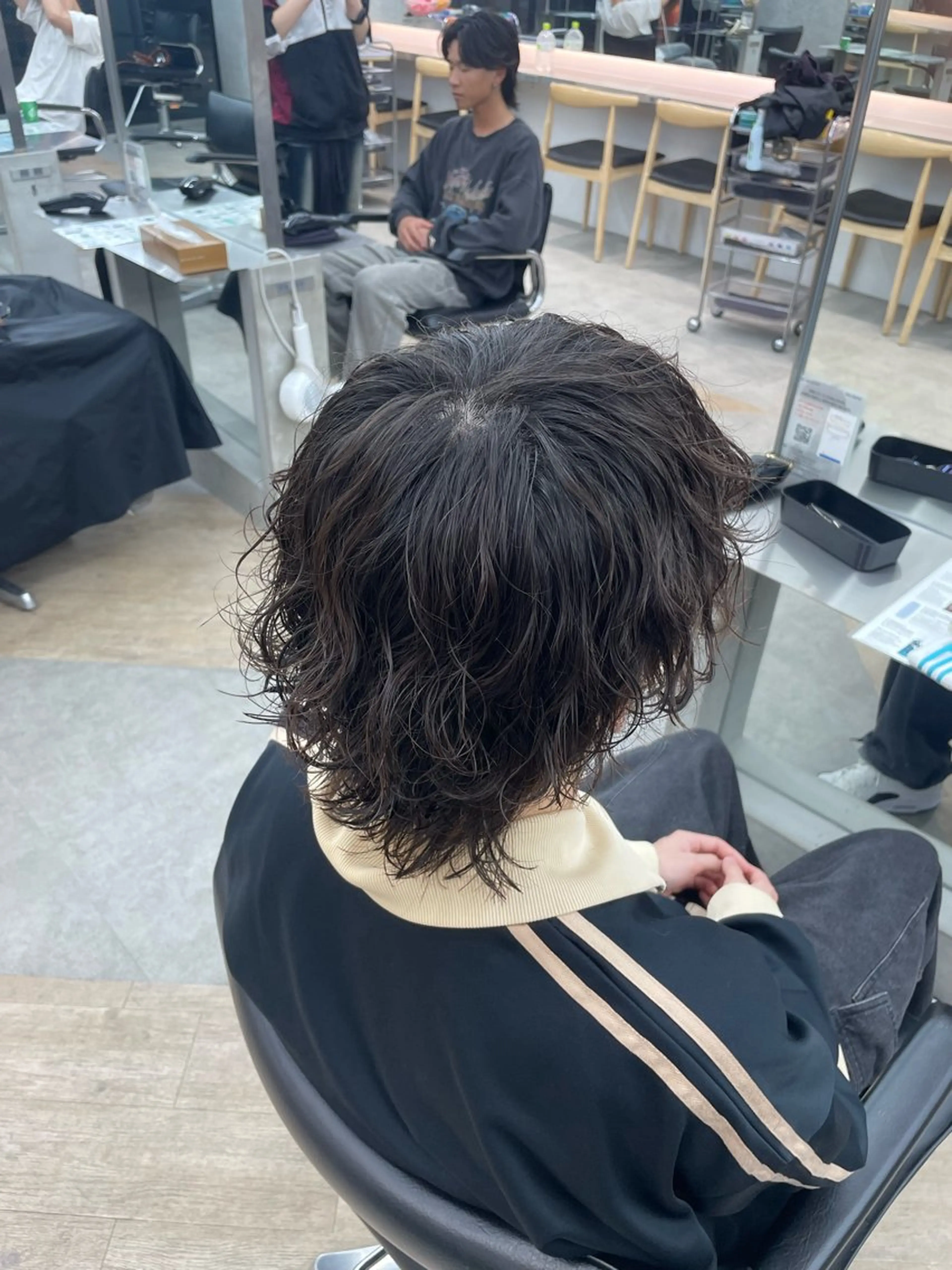 パーマ メンズ 波巻きパーマ メンズウルフカット ウルフカット カット パーマ メンズ/シャドウ/ 波巻き/kyogoのヘアスタイル