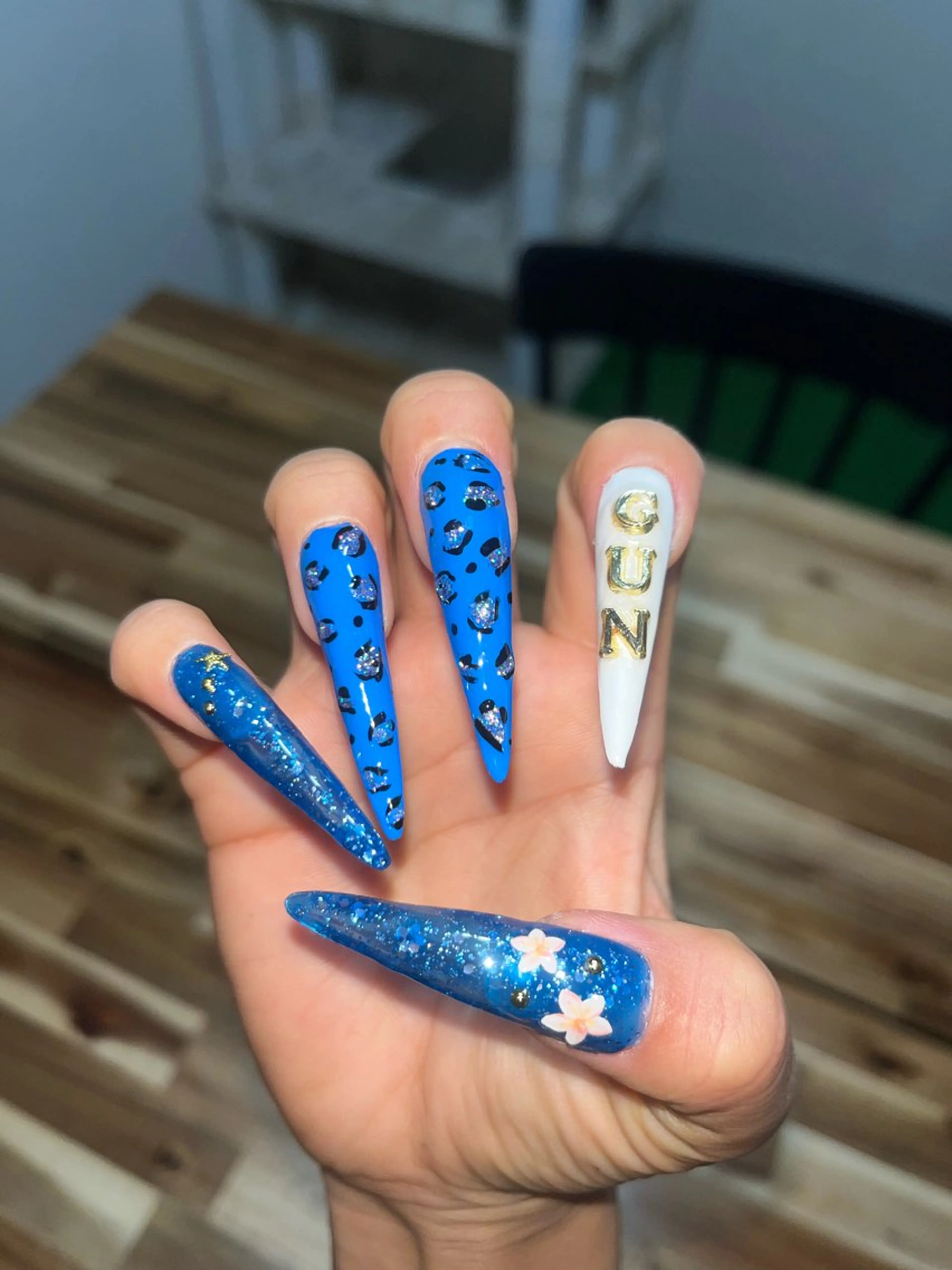 スカルプ💙5本アート😎の写真