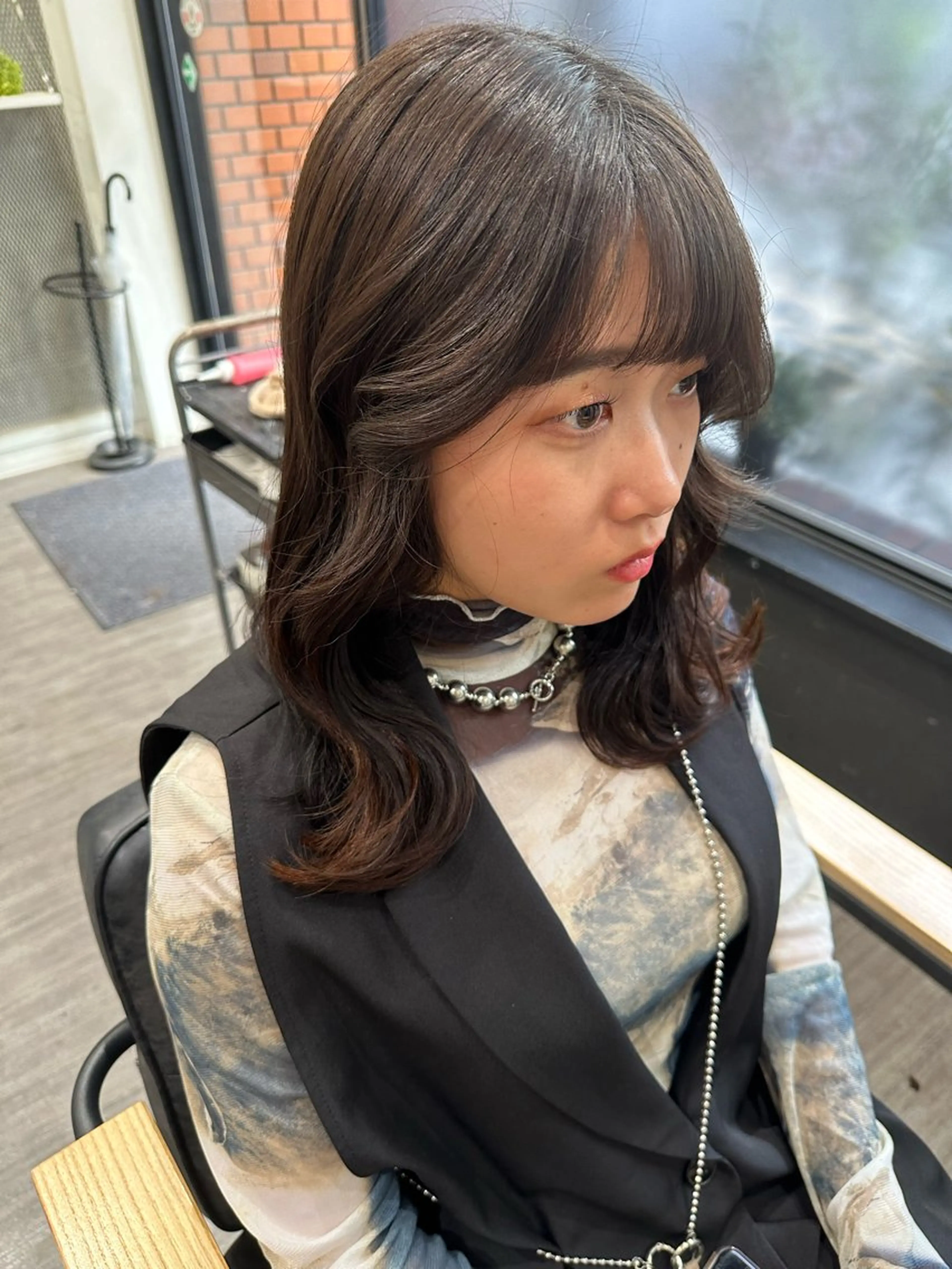 ミディアム 髪質改善 トリートメント トリートメント ヘッドスパ 艶髪レイヤー上田 紗也🇰🇷💗のヘアスタイル