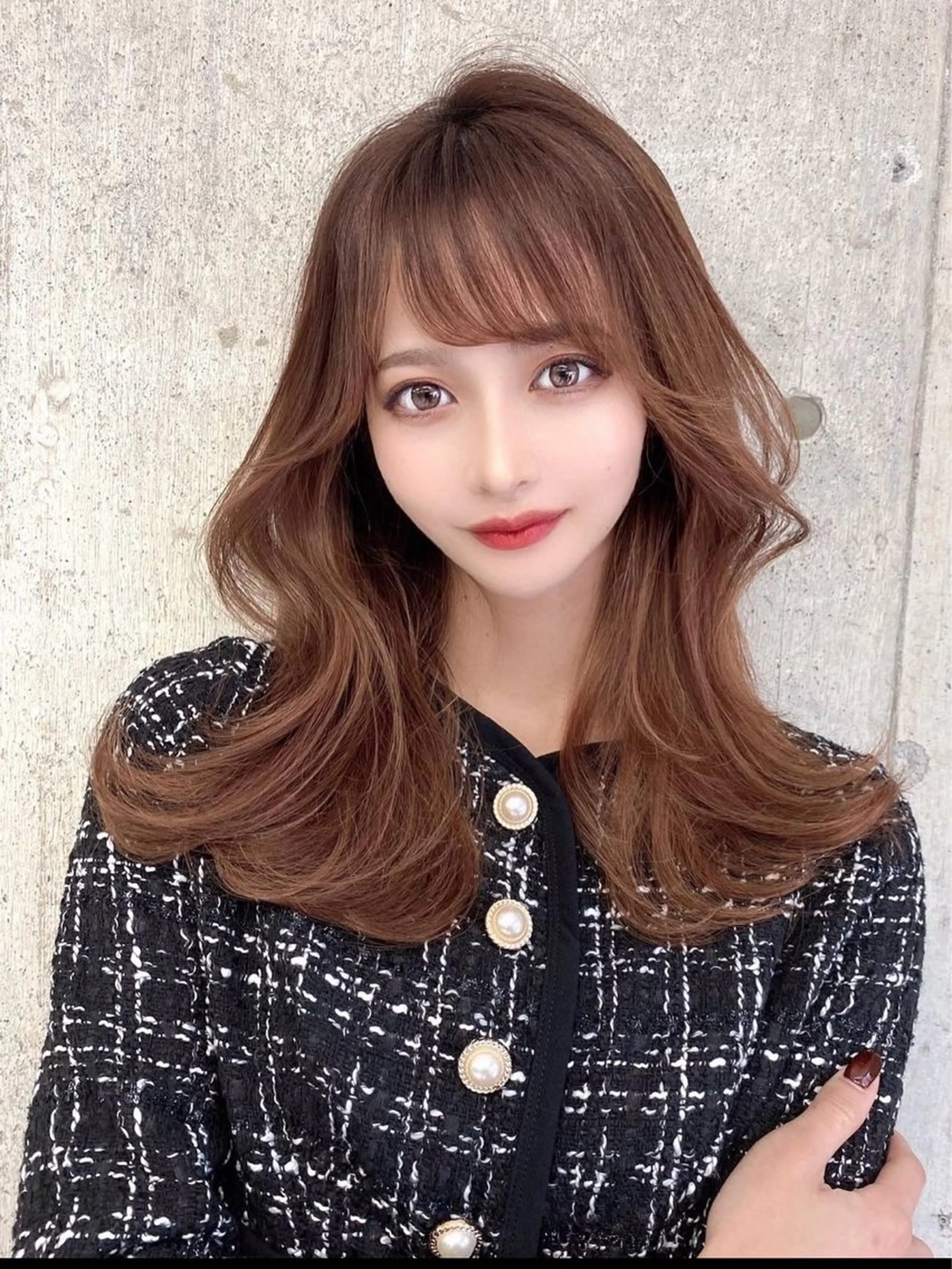 ミディアム カラー カット ヘアカラー トリートメント 佐京春奈/縮毛矯正 髪質改善/美髪カラーのヘアスタイル