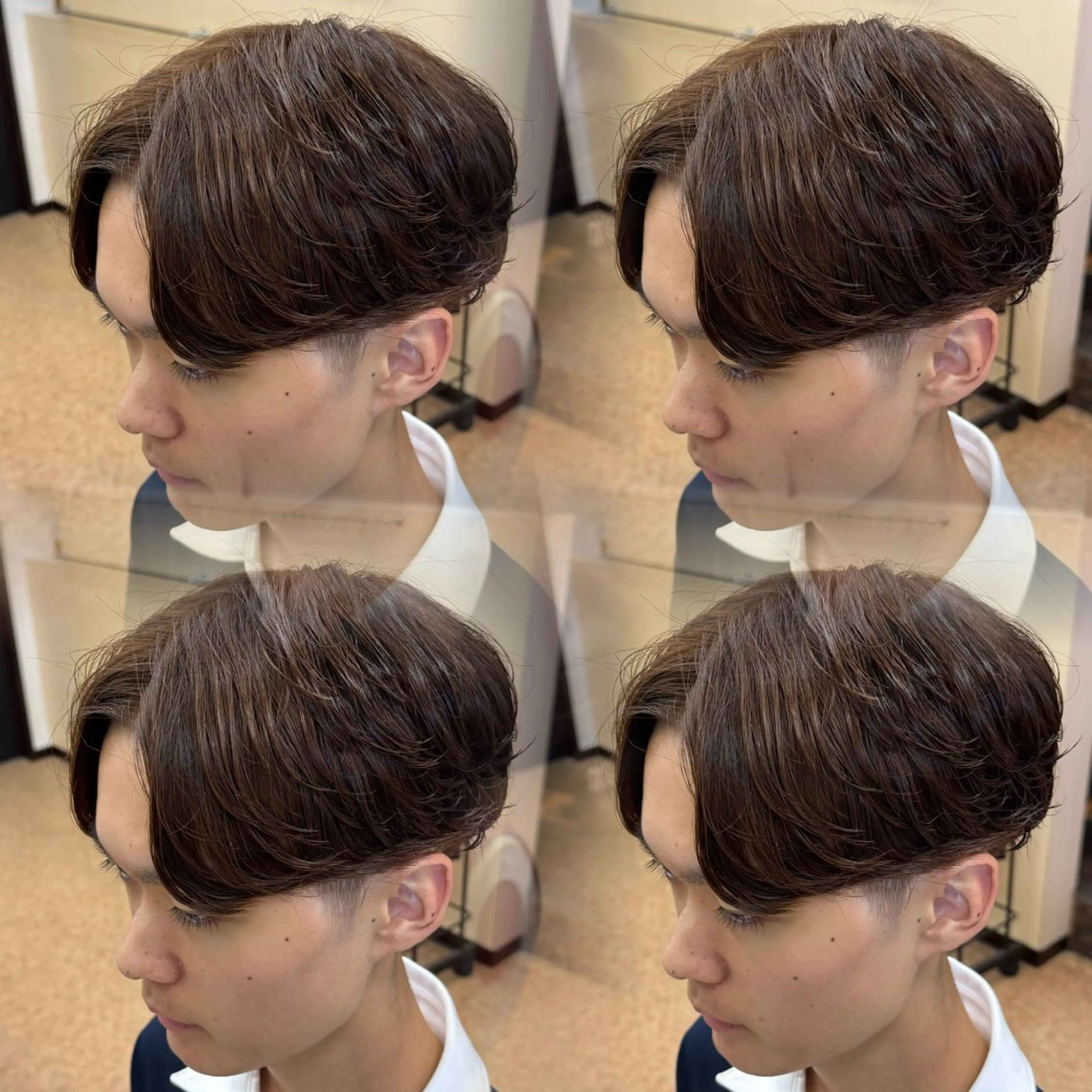 ミディアム メンズ ミディアムパーマ メンズパーマ カット ヘアカラー パーマ 焼津メンズパーマ特化 大石雄生のヘアスタイル