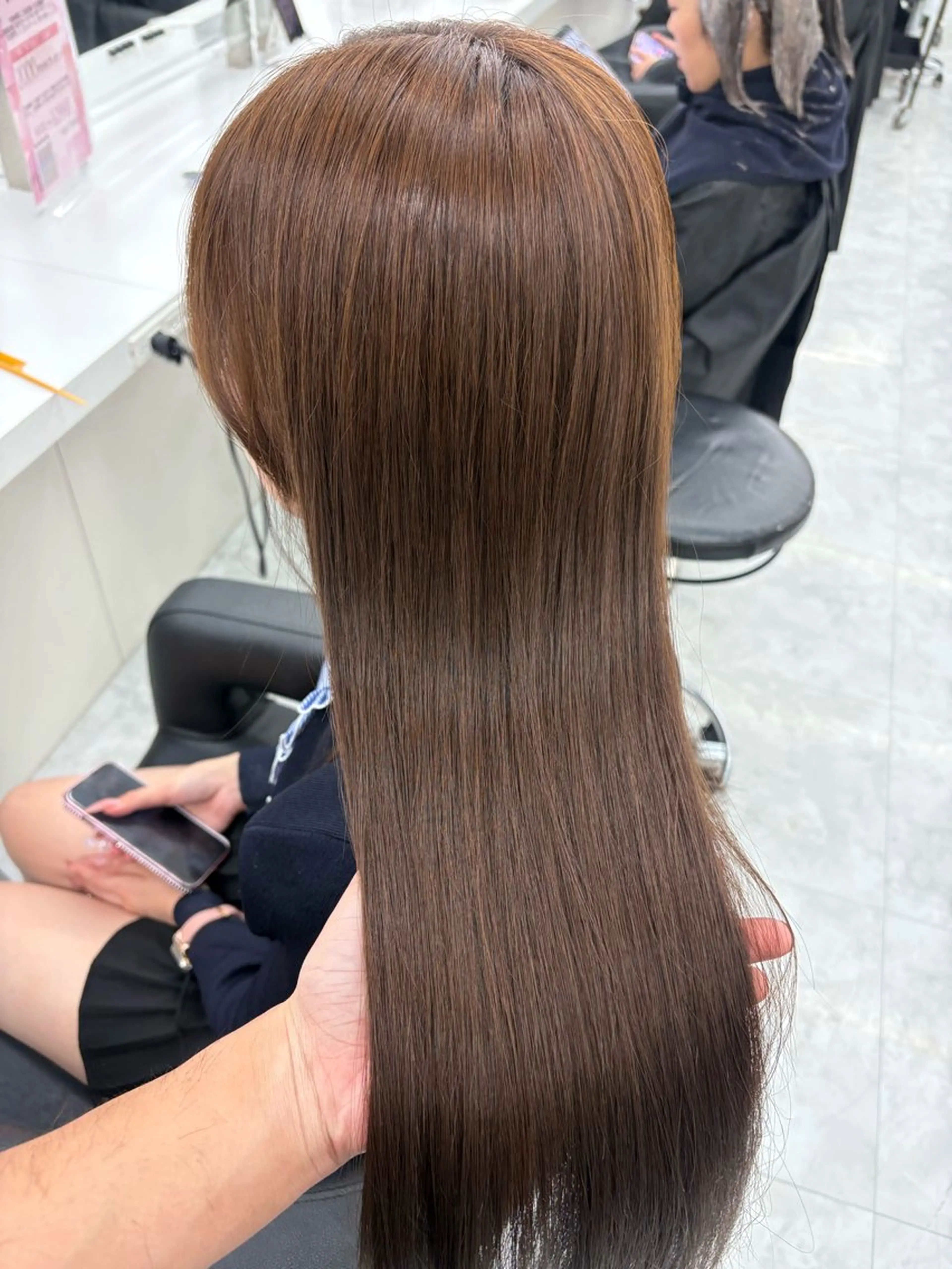 ロング カラー カット ヘアカラー トリートメント ヘッドスパ ヘアセット ♦️韓国トレンド暖色 🫗kazuki♦️のヘアスタイル