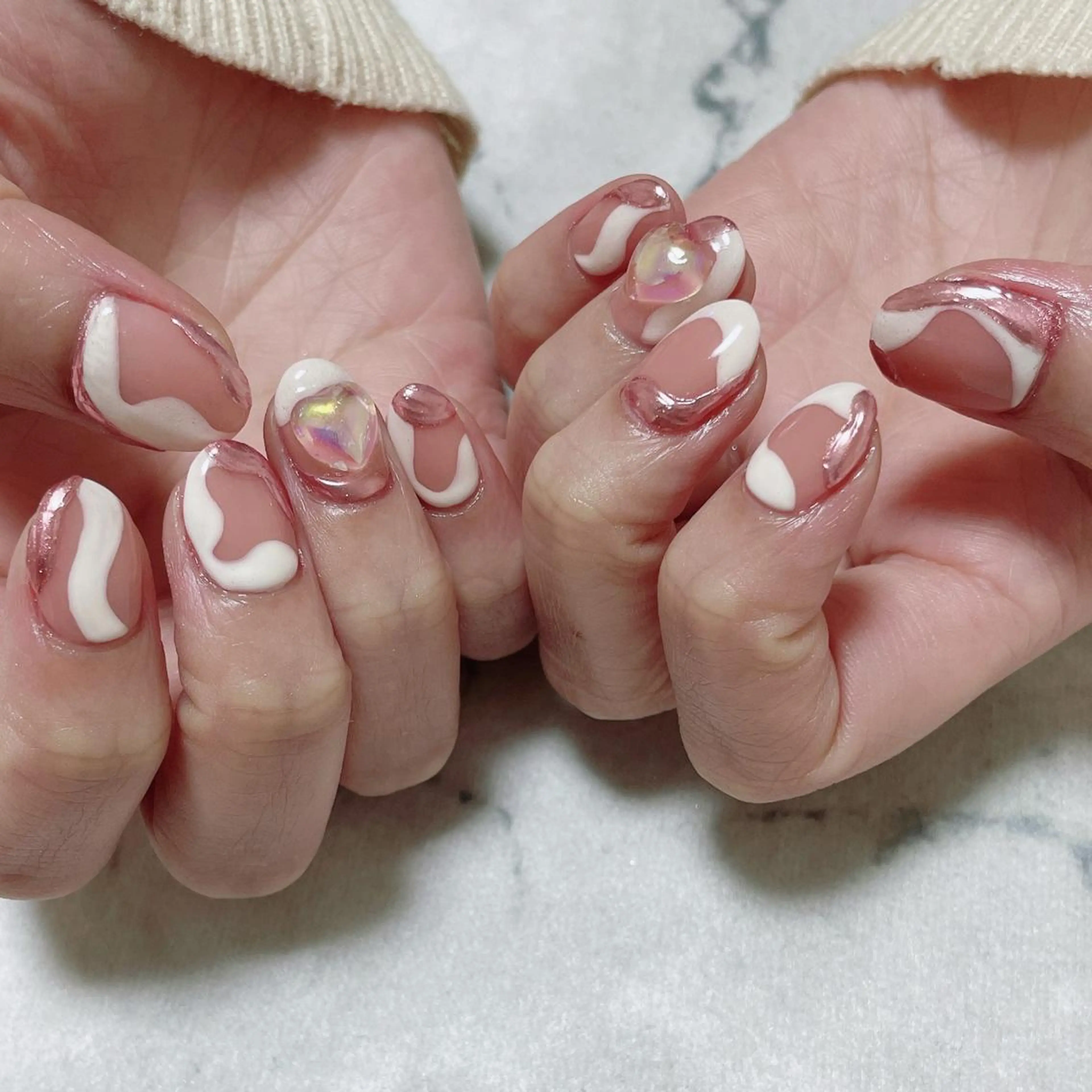 ネイル 長さ出し ニュアンスネイル ワンカラーネイル スカルプネイル シンプルネイル Jeremy ♡ HARUKAのネイルデザイン