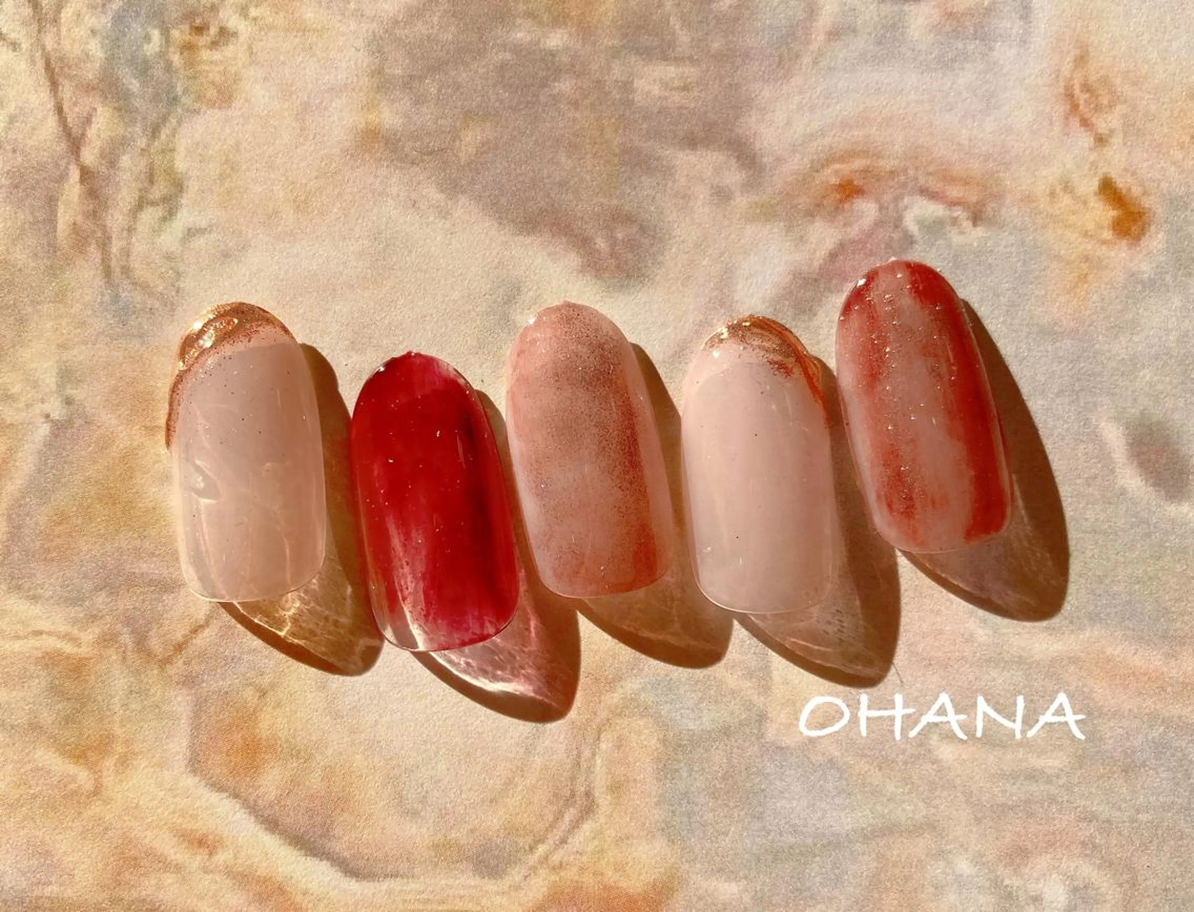 ネイル べっ甲ネイル フットネイル マグネットネイル ミラーネイル ニュアンスネイル nailroom  OHANA所属・nailroom OHANA🌴のネイルデザイン