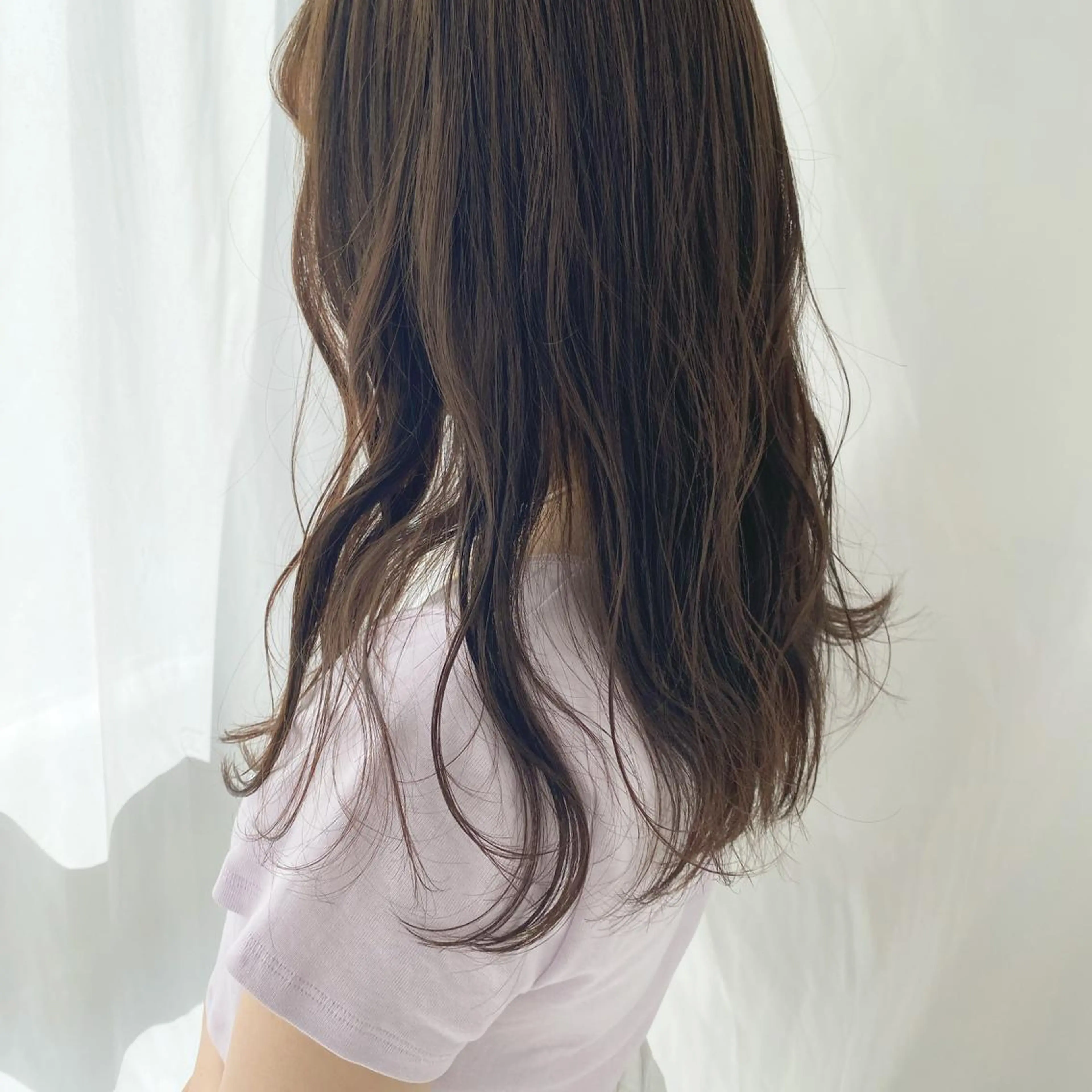 セミロング カラー オリーブカラー ナツミ/透明感カラー /酸性ストレートのヘアスタイル