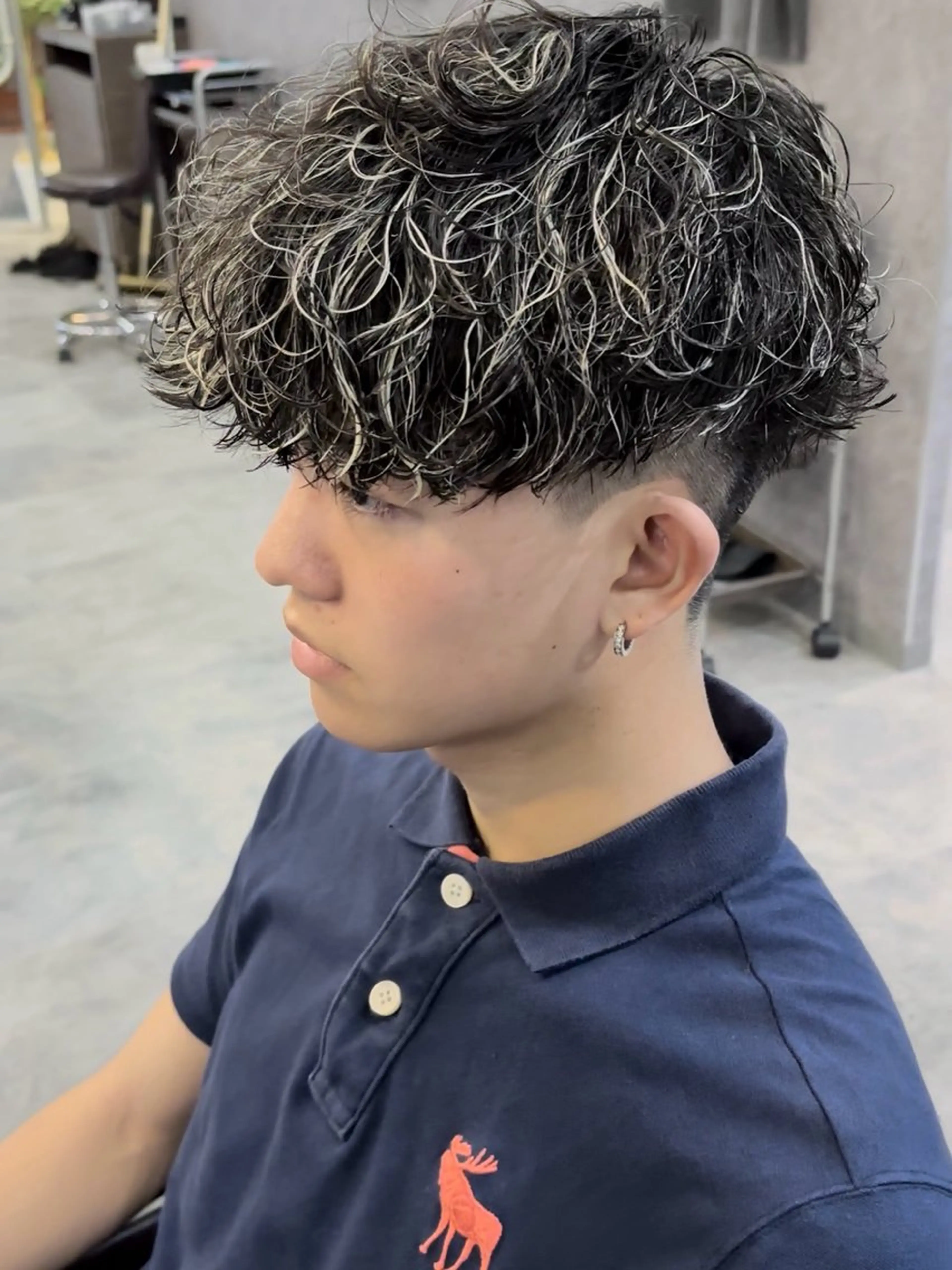 ショート カラー パーマ メンズ シュンヤ🔥メンズ パーマ特化🔥新小岩のヘアスタイル