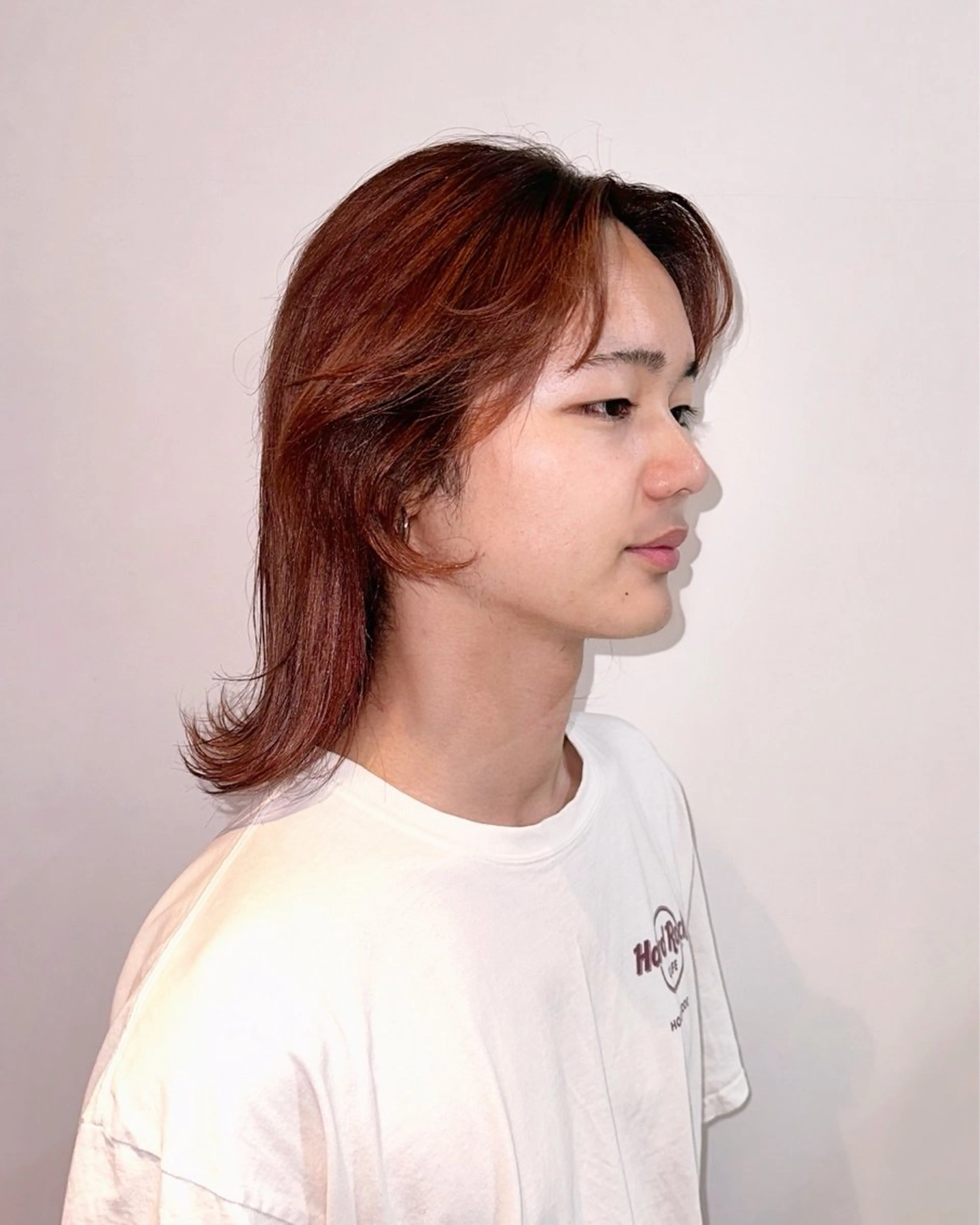 ミディアム メンズ オレンジブラウン OPShair所属・sion ✰デザインカラーのヘアスタイル