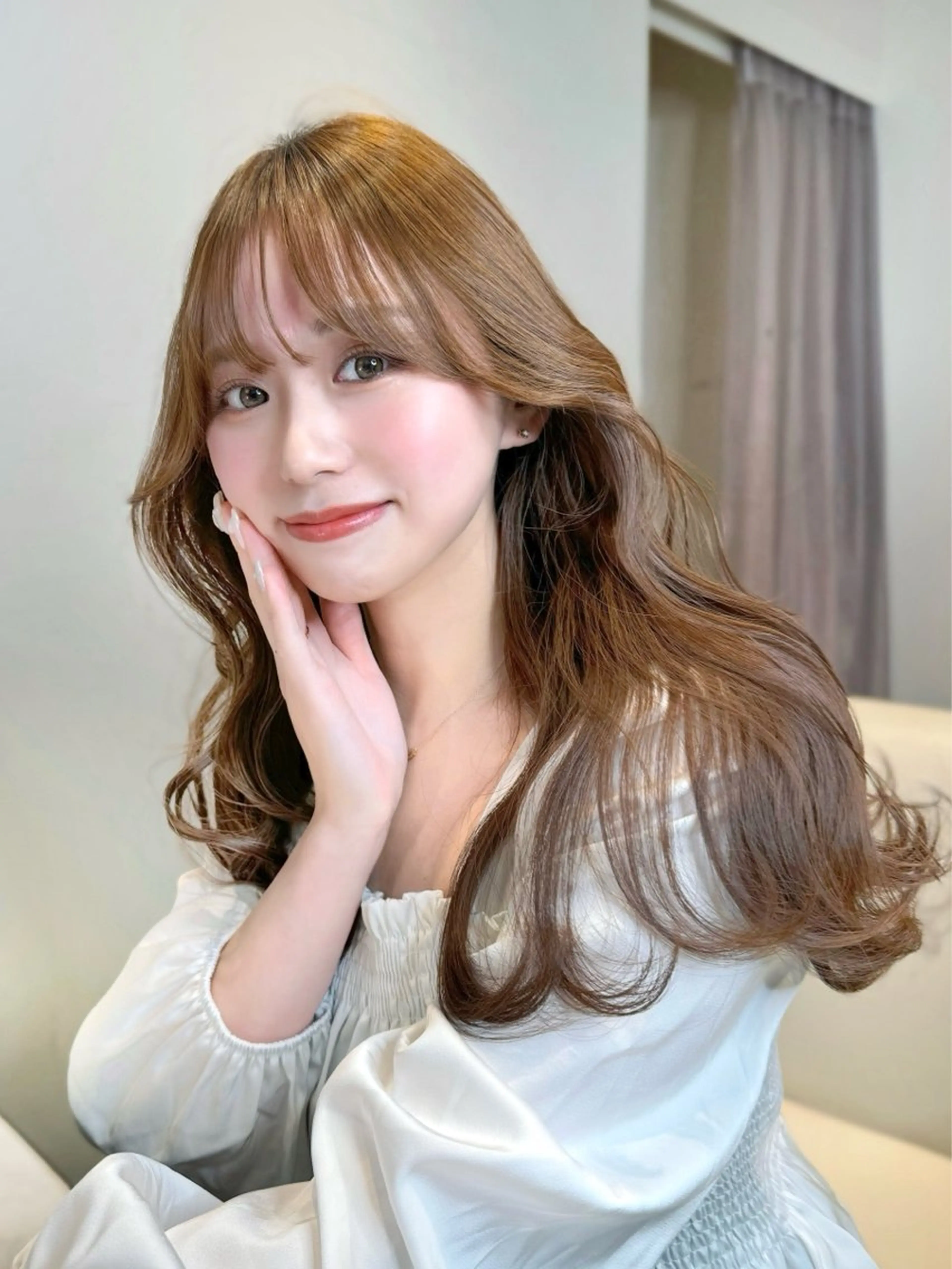 ロング カラー カット ヘアカラー トリートメント ヘッドスパ ヘアセット 韓国ヘア/レイヤー/ 顔まわり/りょーとのヘアスタイル