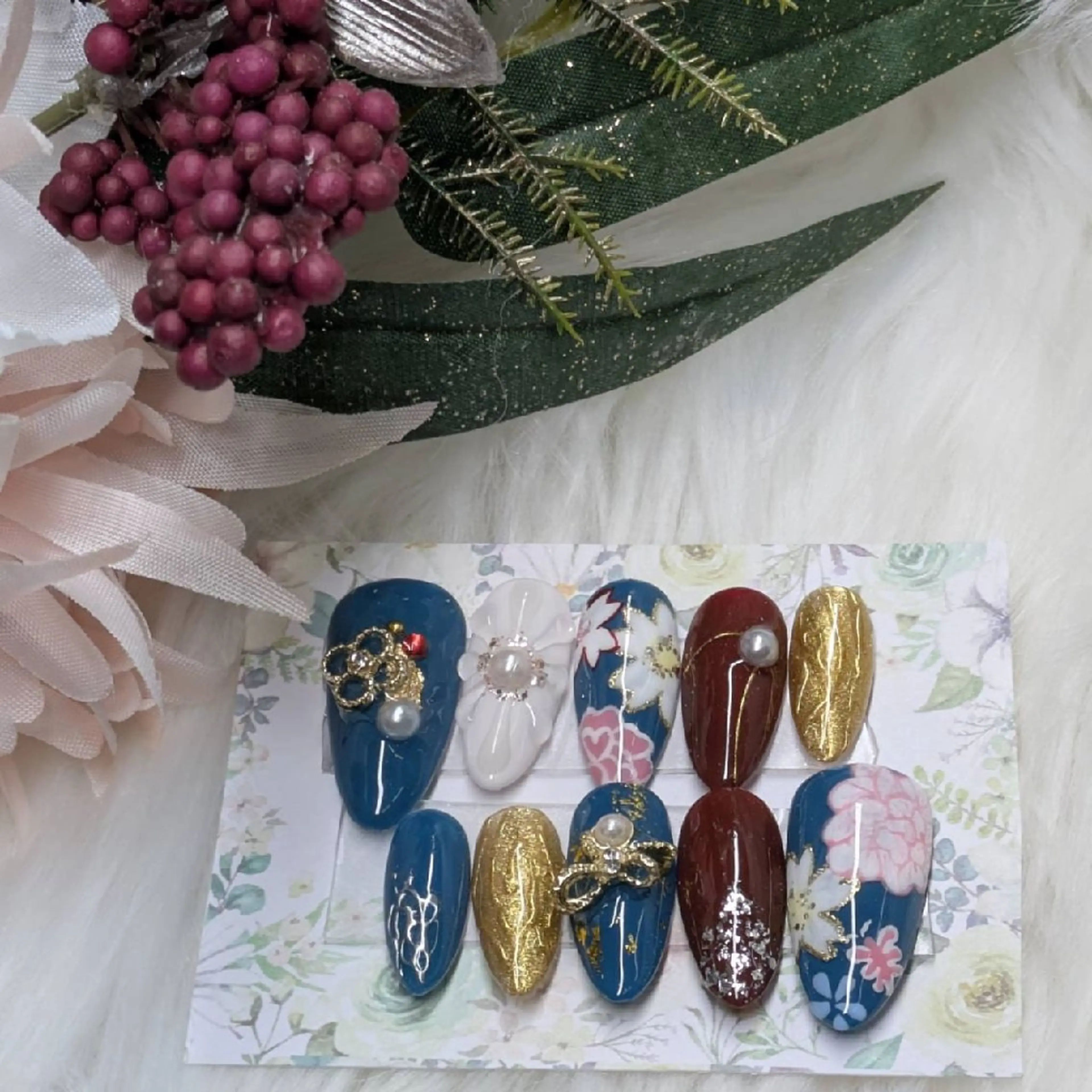 ネイル 成人式 持ち込み ネイルチップ ハンドネイル ネイルサロンベルティ .keikoのネイルデザイン