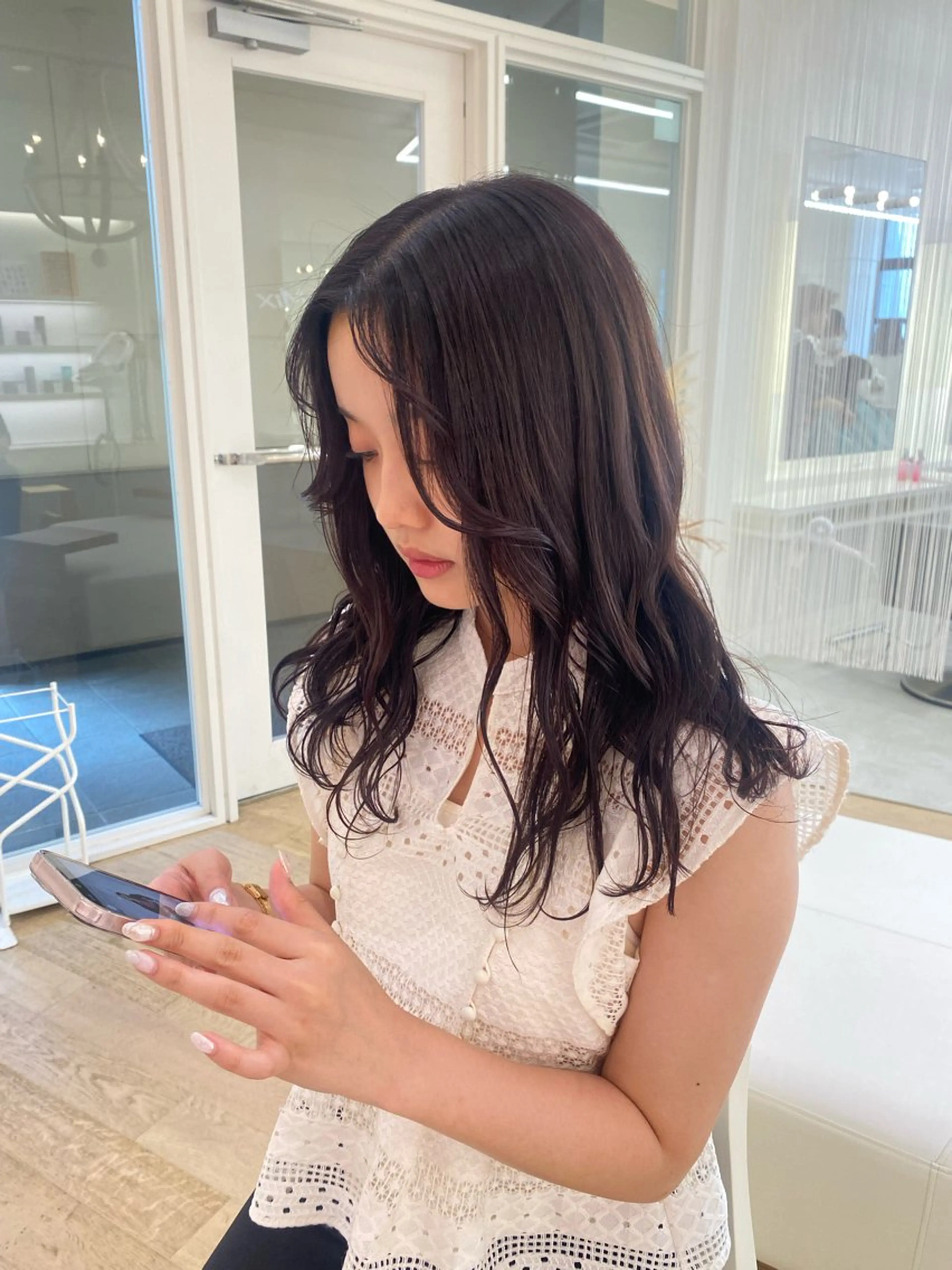 セミロング カラー ParveMix🍀 藤原愛未のヘアスタイル