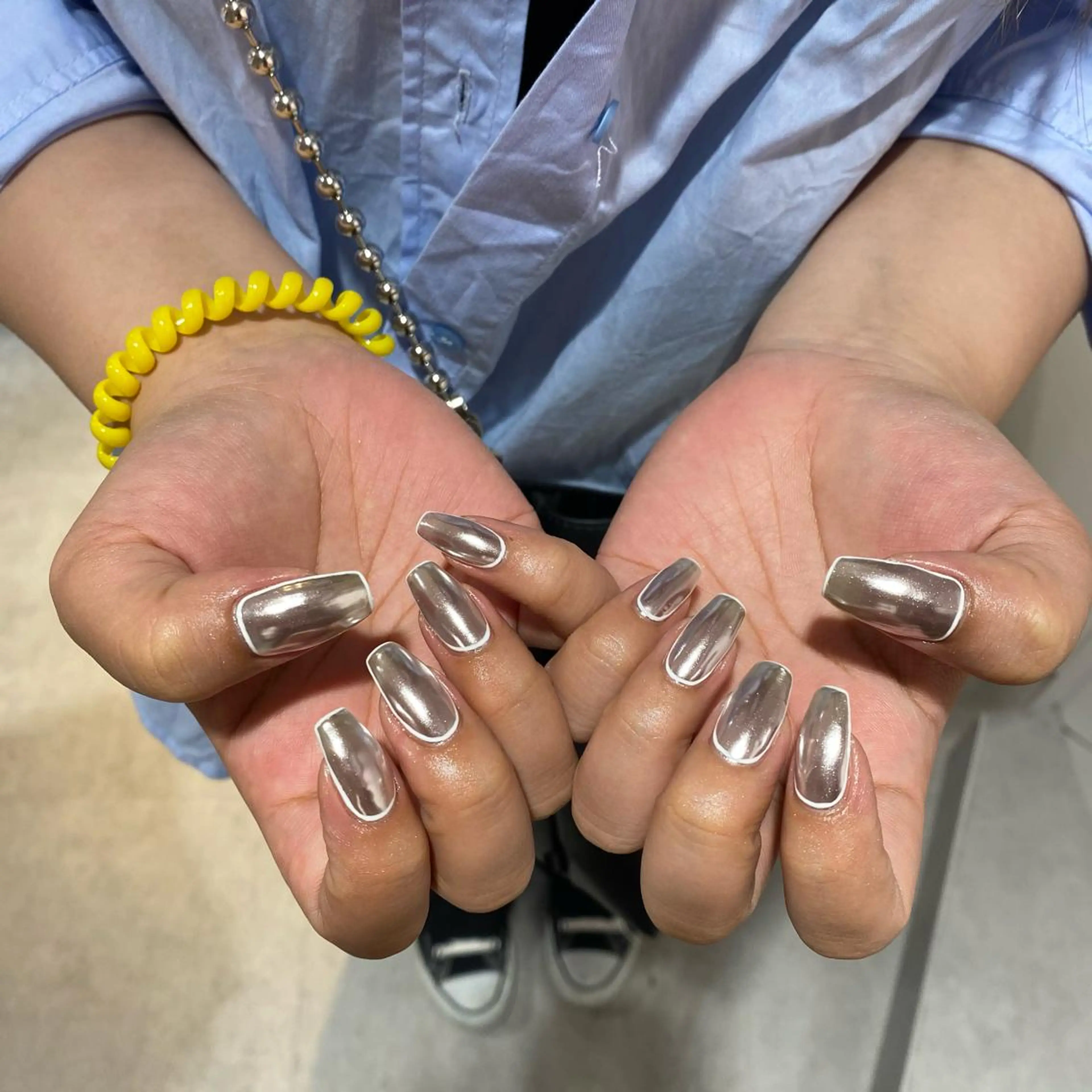 ネイル アートネイル ミラーネイル ハンドネイル Trico Antique所属・岩本 杏のネイルデザイン