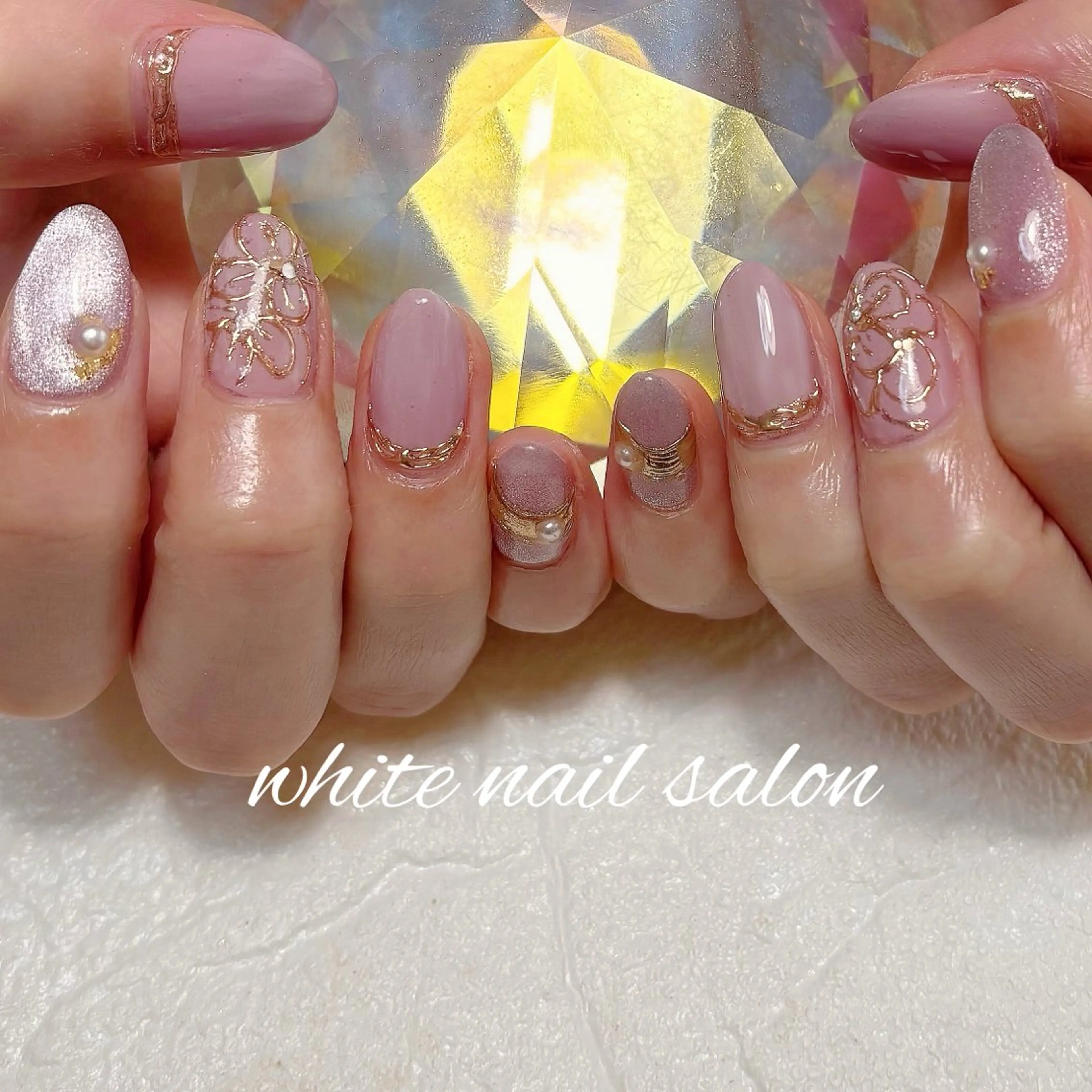 ネイル フットネイル ラメ(グリッター) ハンドネイル white nail salonのネイルデザイン