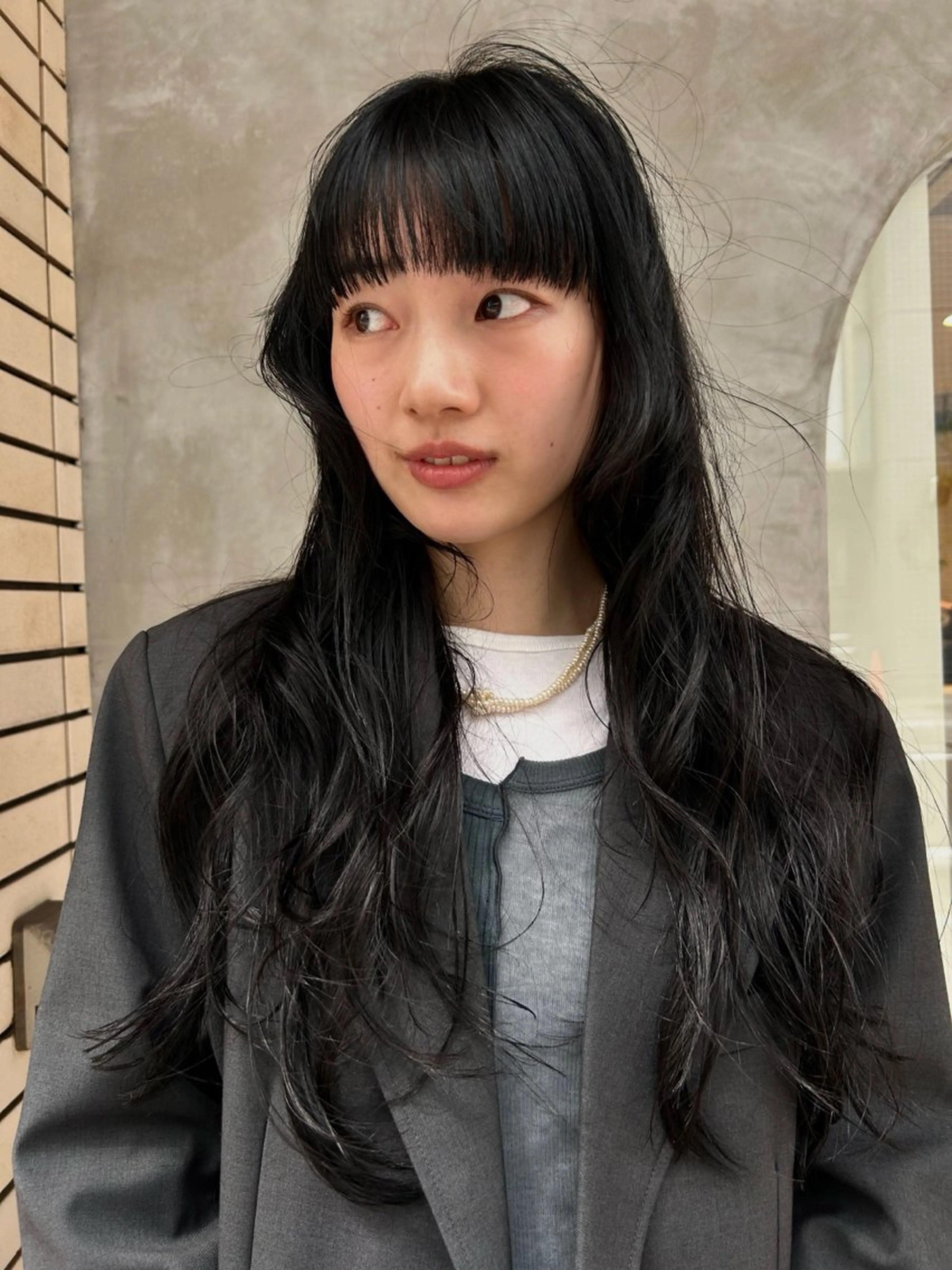 ロング カラー パーマ デザインカット/ パーマ/nanaのヘアスタイル