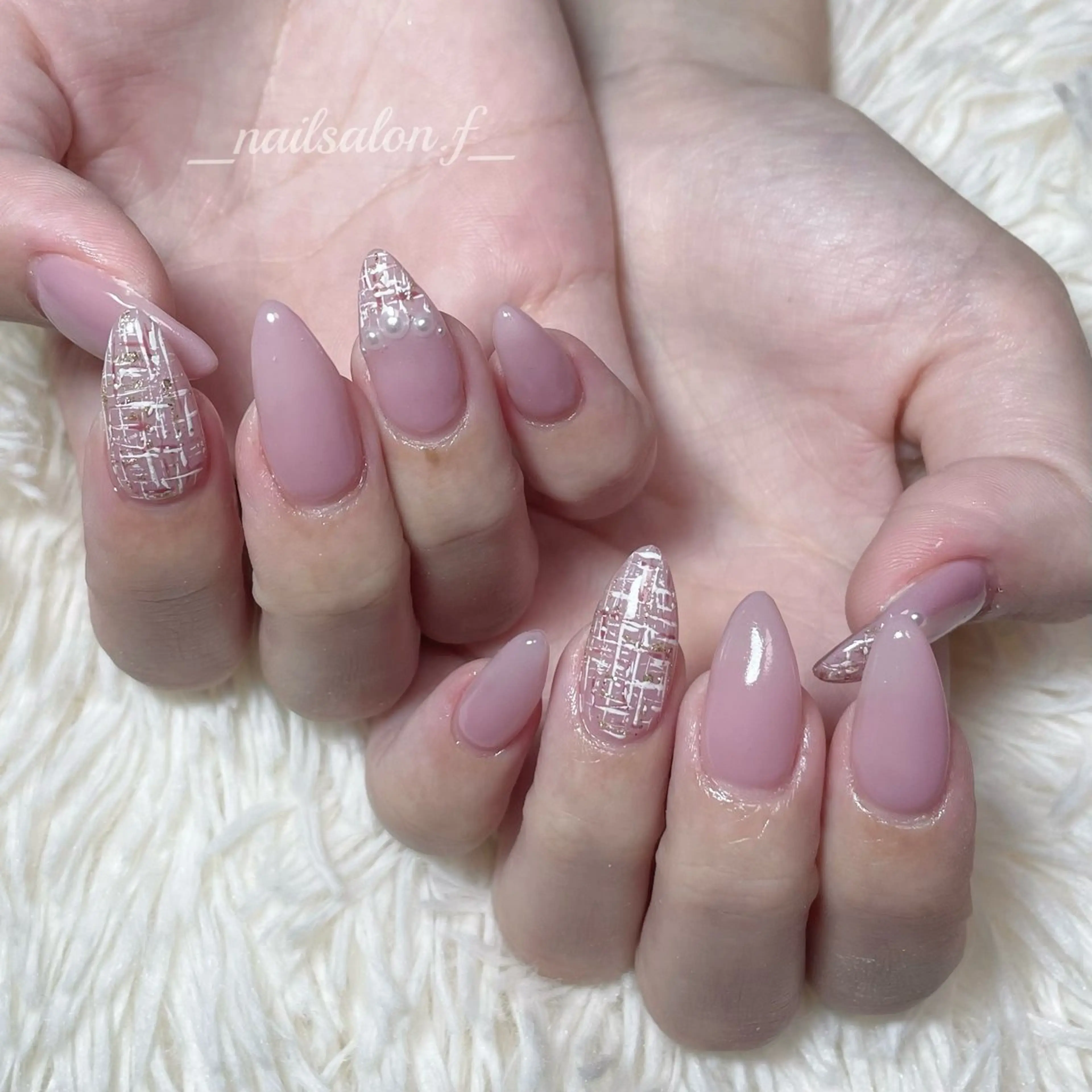 ネイル ツイードネイル ハンドネイル Nailsalon Fのネイルデザイン