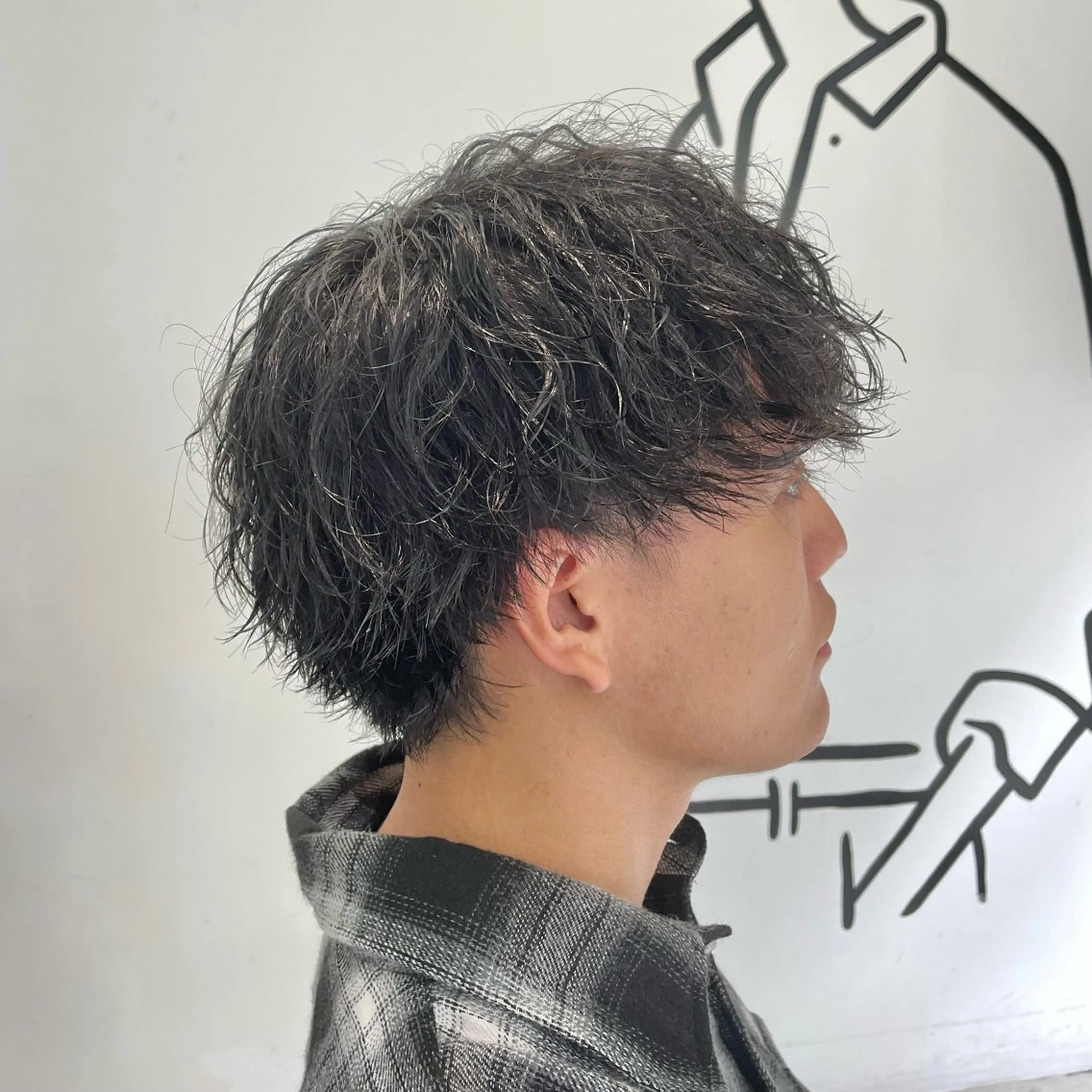 ショート パーマ メンズ ショートヘア カット パーマ メンズ特化美容師/ 藤戸 椋のヘアスタイル