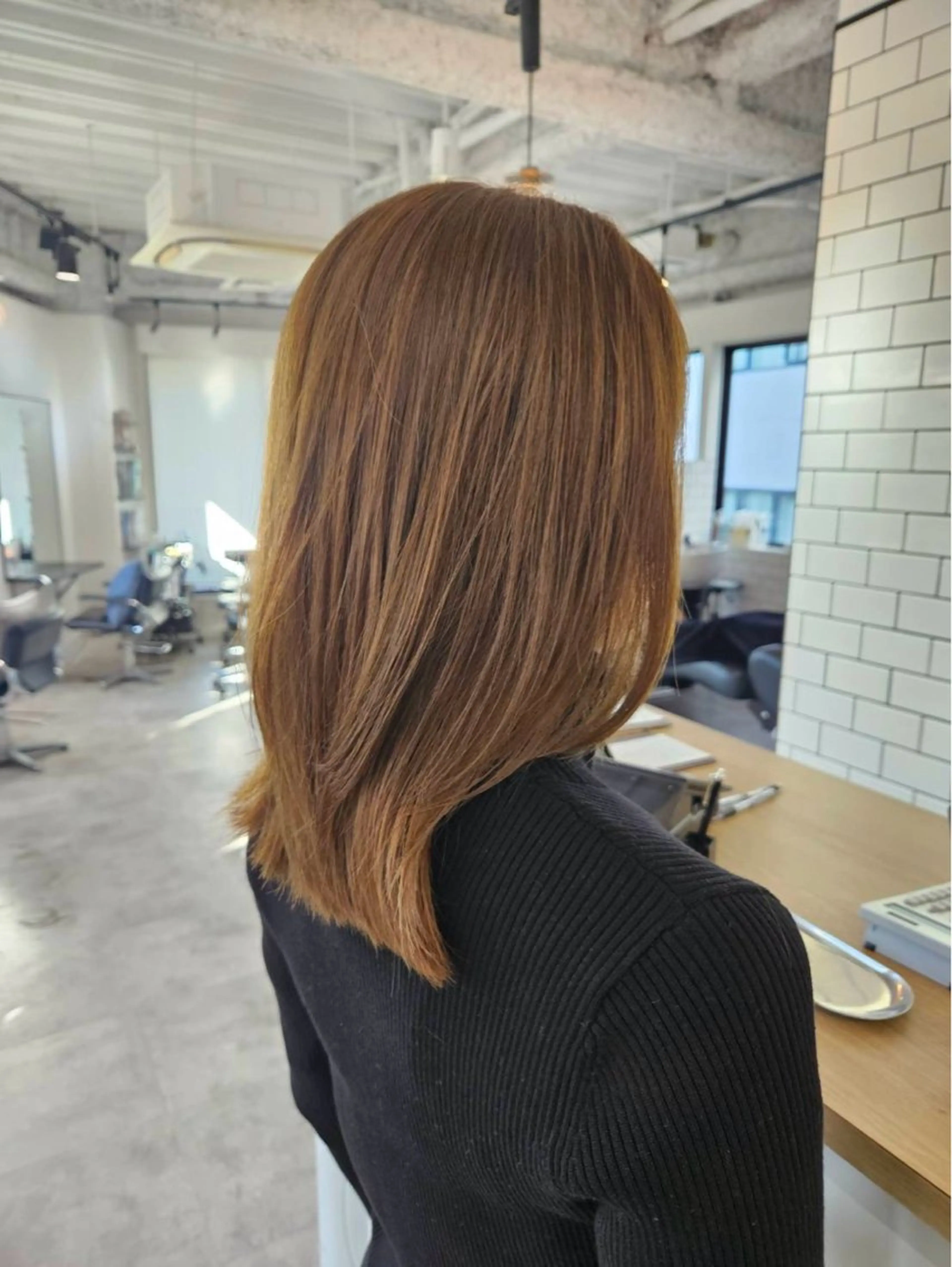 ミディアム カラー ベージュカラー ブラウンカラー ブラウンベージュ ハルカ ・のヘアスタイル