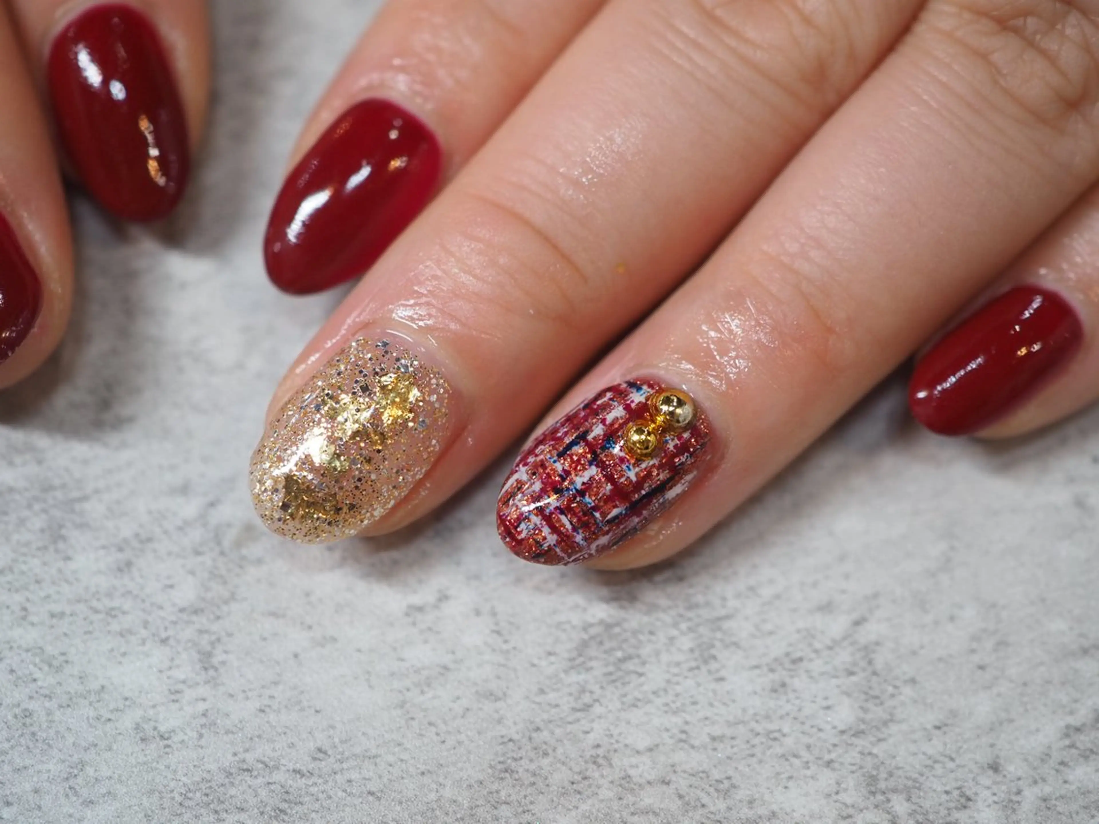 ネイル ツイードネイル ハンドネイル glaNje所属・glaNje aoiのネイルデザイン