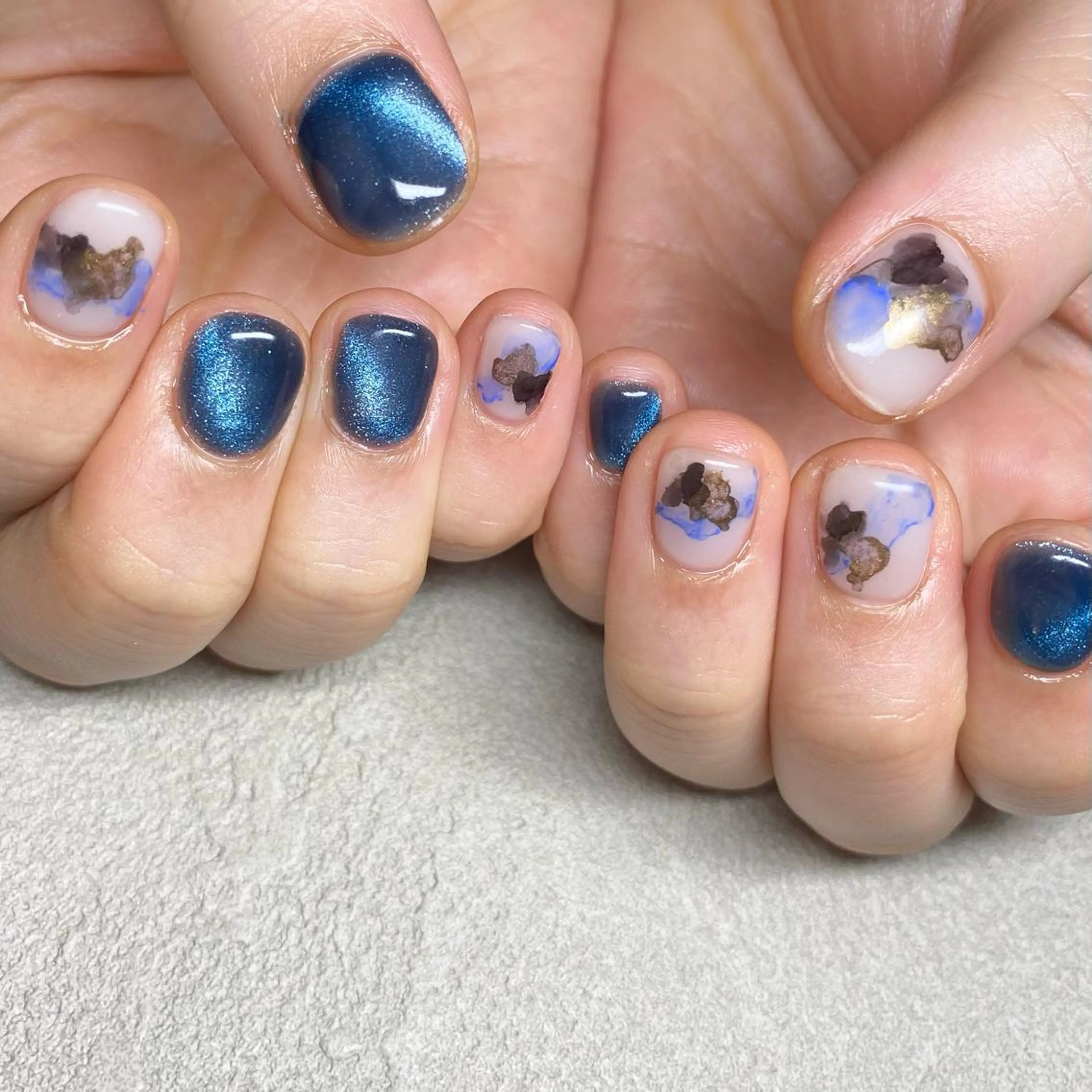 ネイル アートネイル ニュアンスネイル 冬ネイル ハンドネイル 山田 貴子のネイルデザイン