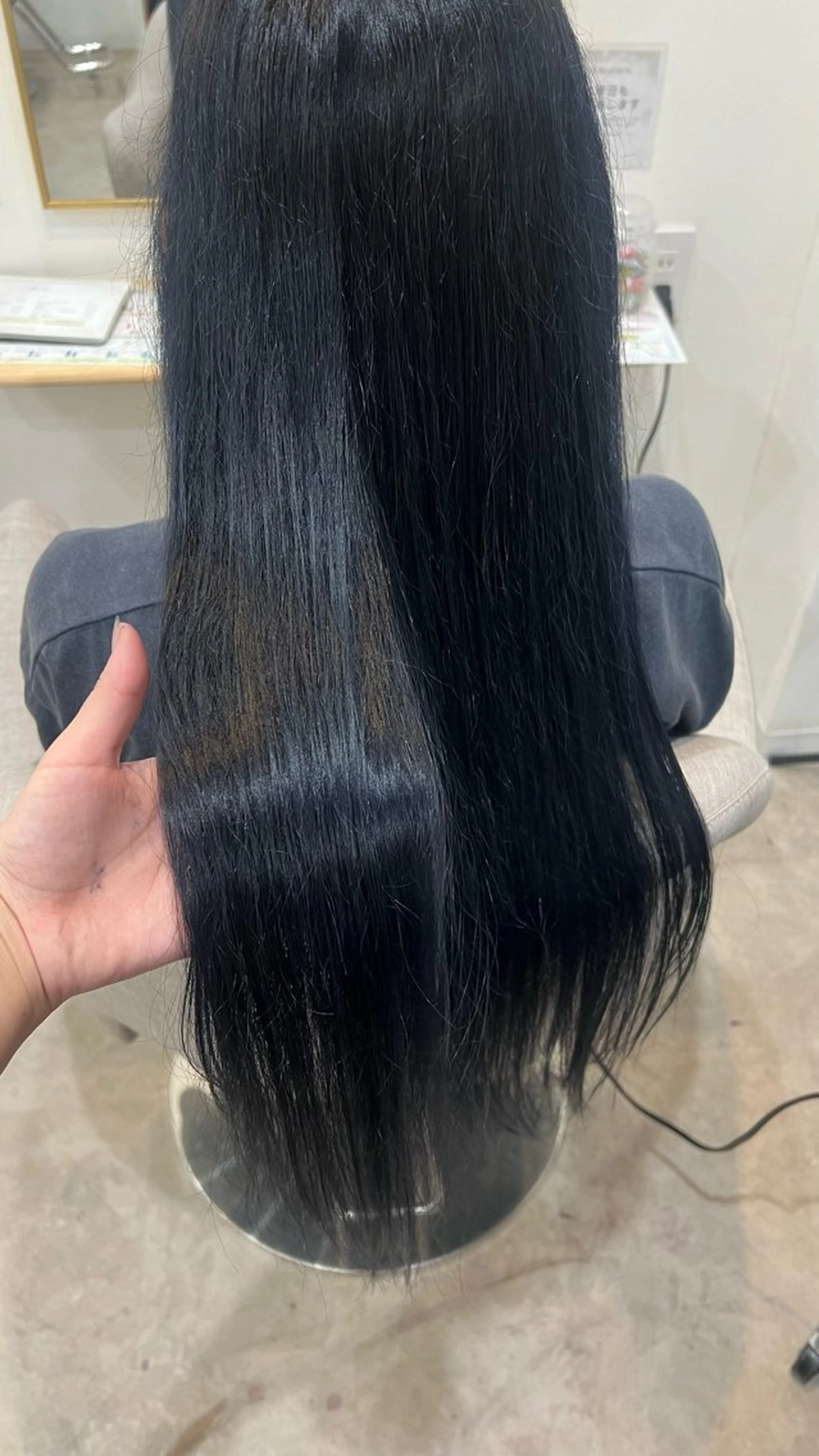 ロング カラー 黒髪 透明感カラー ネイビーカラー オハナ hanabi💫のヘアスタイル