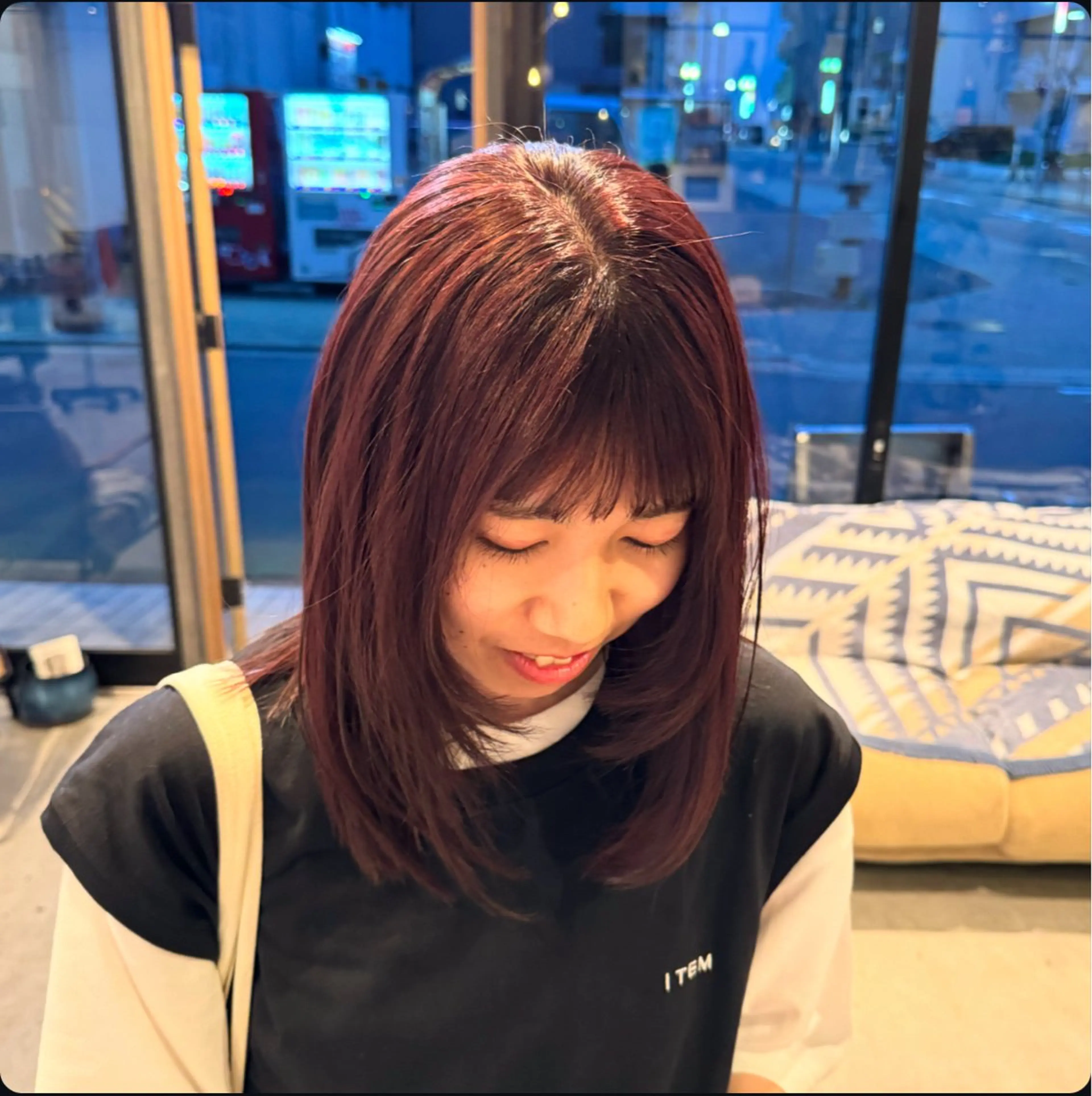 カラー ブリーチ 透明感カラー ブリーチなしカラー 縮毛矯正 Revie  hair所属・Hiyori/透明感 /ボブ/矢場町のヘアスタイル