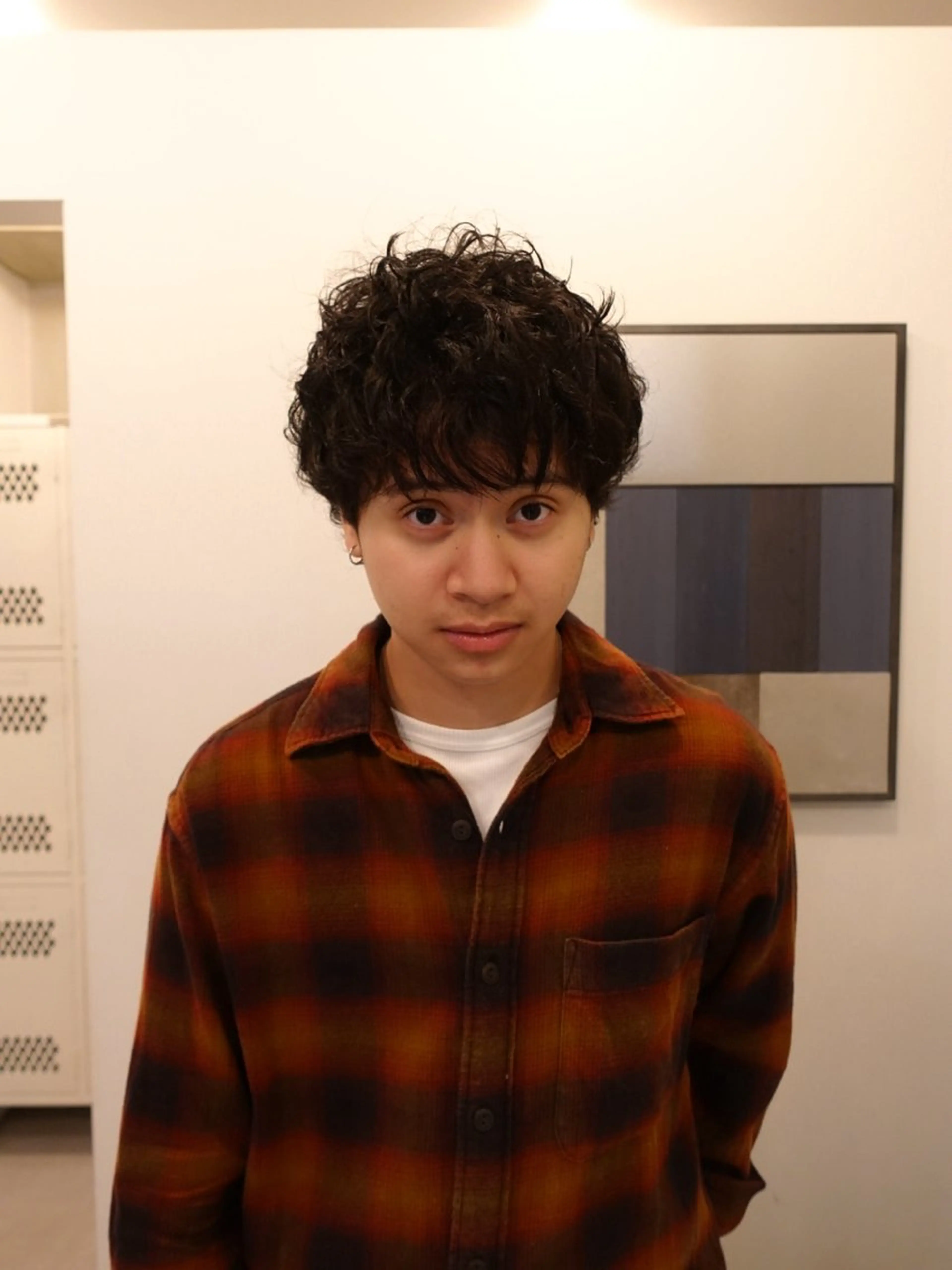 ショート パーマ メンズ unfeigned02所属・おーした /カットモデル伏見栄のヘアスタイル