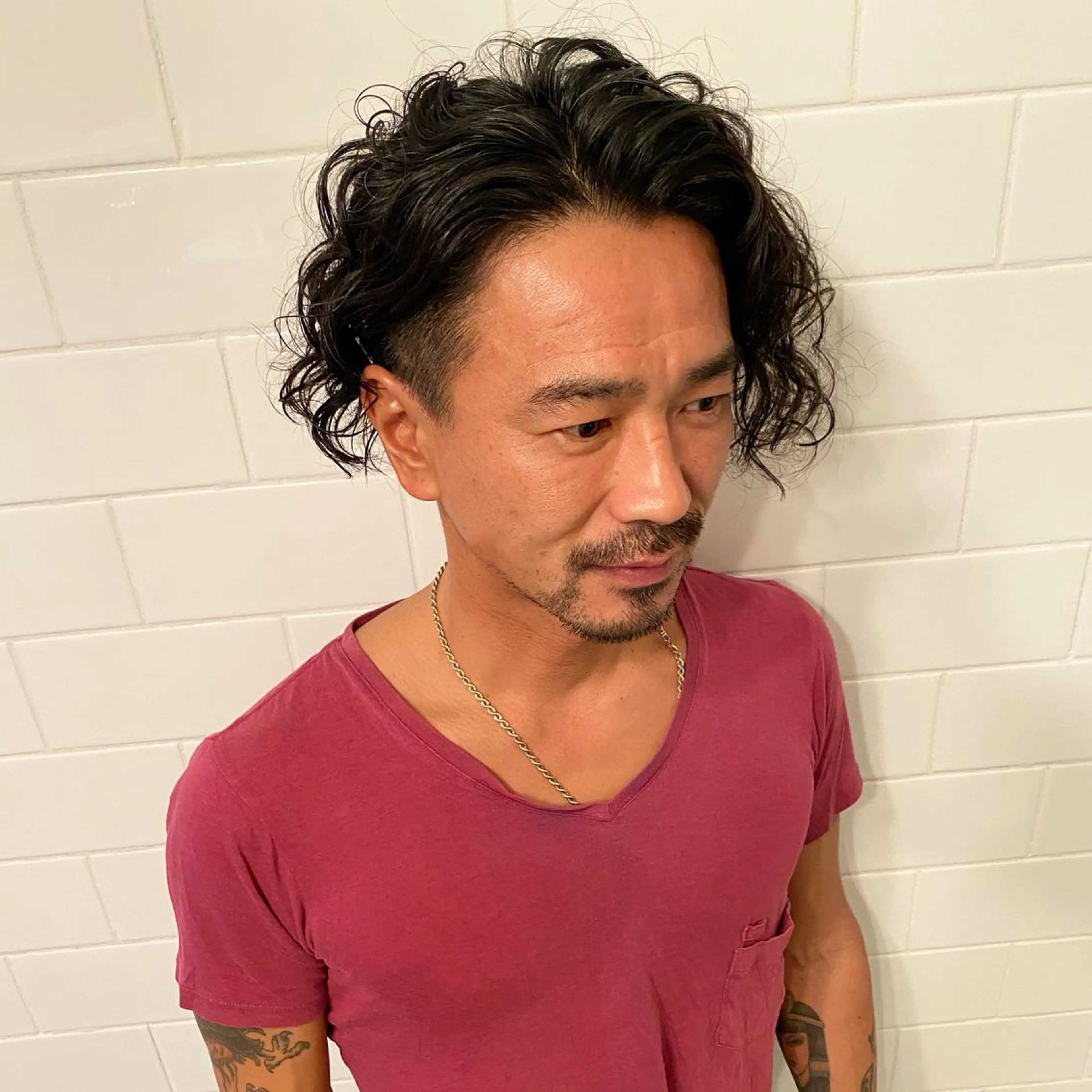 ミディアム カラー パーマ ヘアアレンジ メンズ キッズ ネイル マツエク・マツパ 中元 淳のヘアスタイル