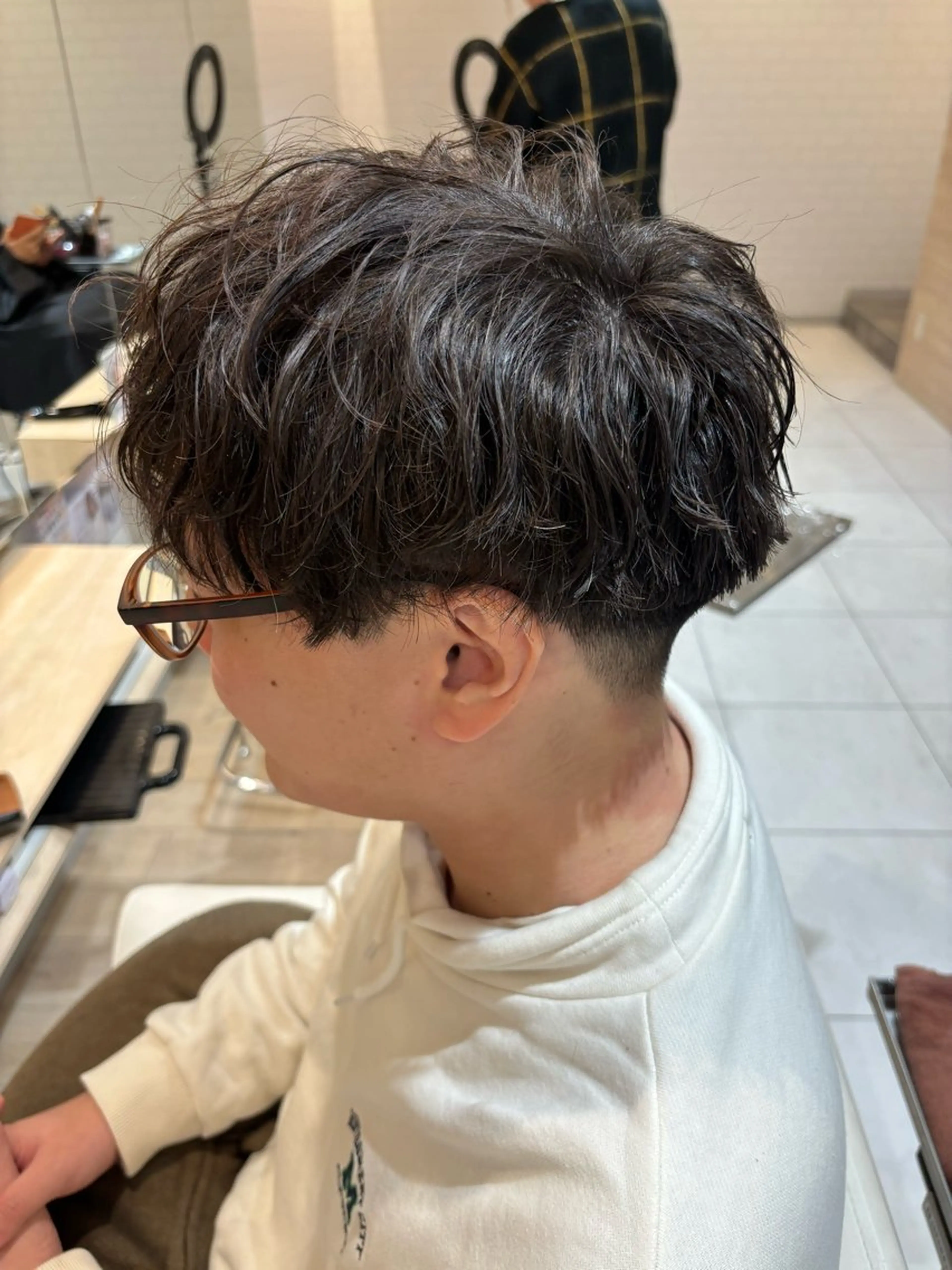 ショート カラー パーマ ヘアアレンジ メンズ キッズ マッシュ 波巻きパーマ 🫧Selene SHOGO🫧のヘアスタイル