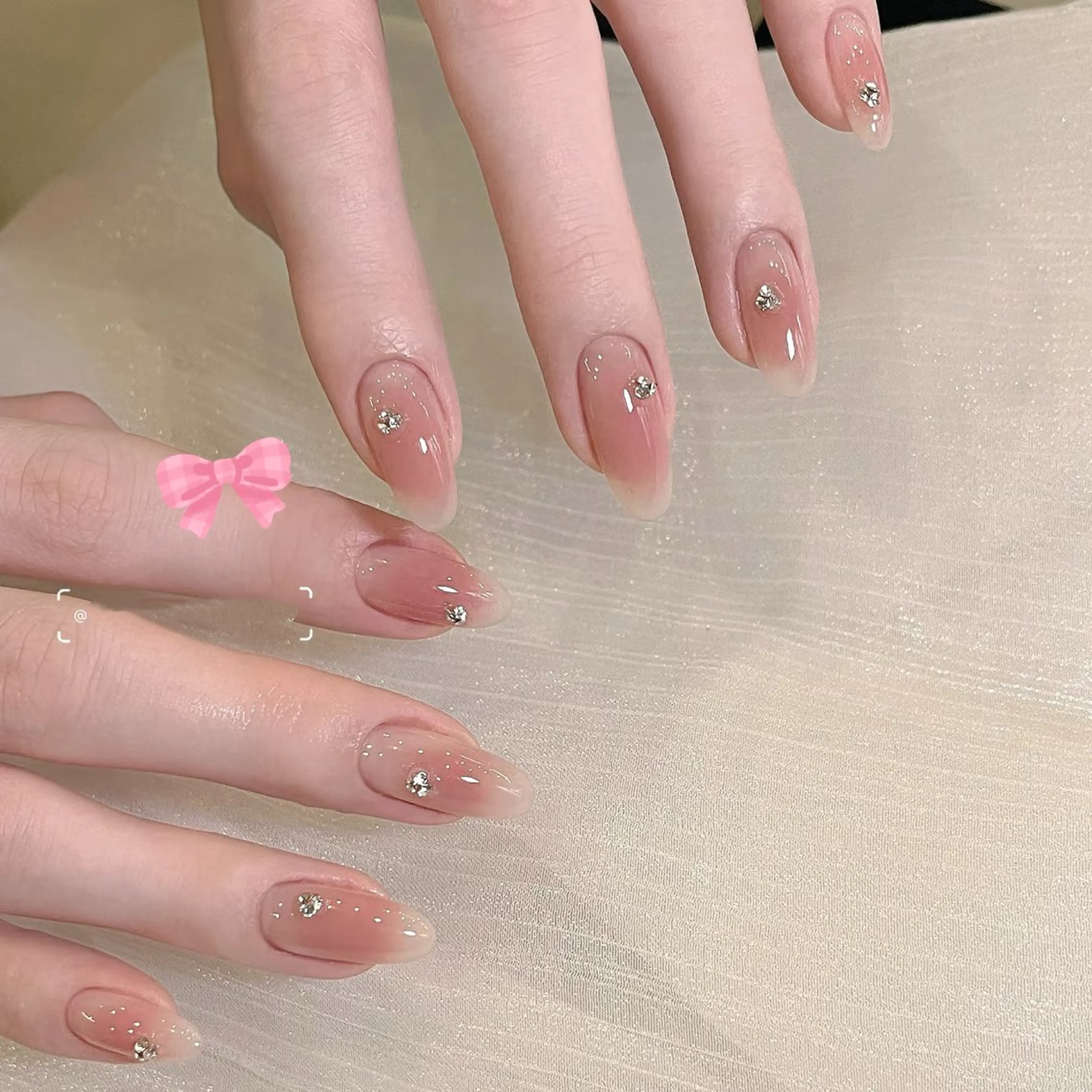 【自爪】チ—クネイル🌸ベースカラー付き（2色可）の写真