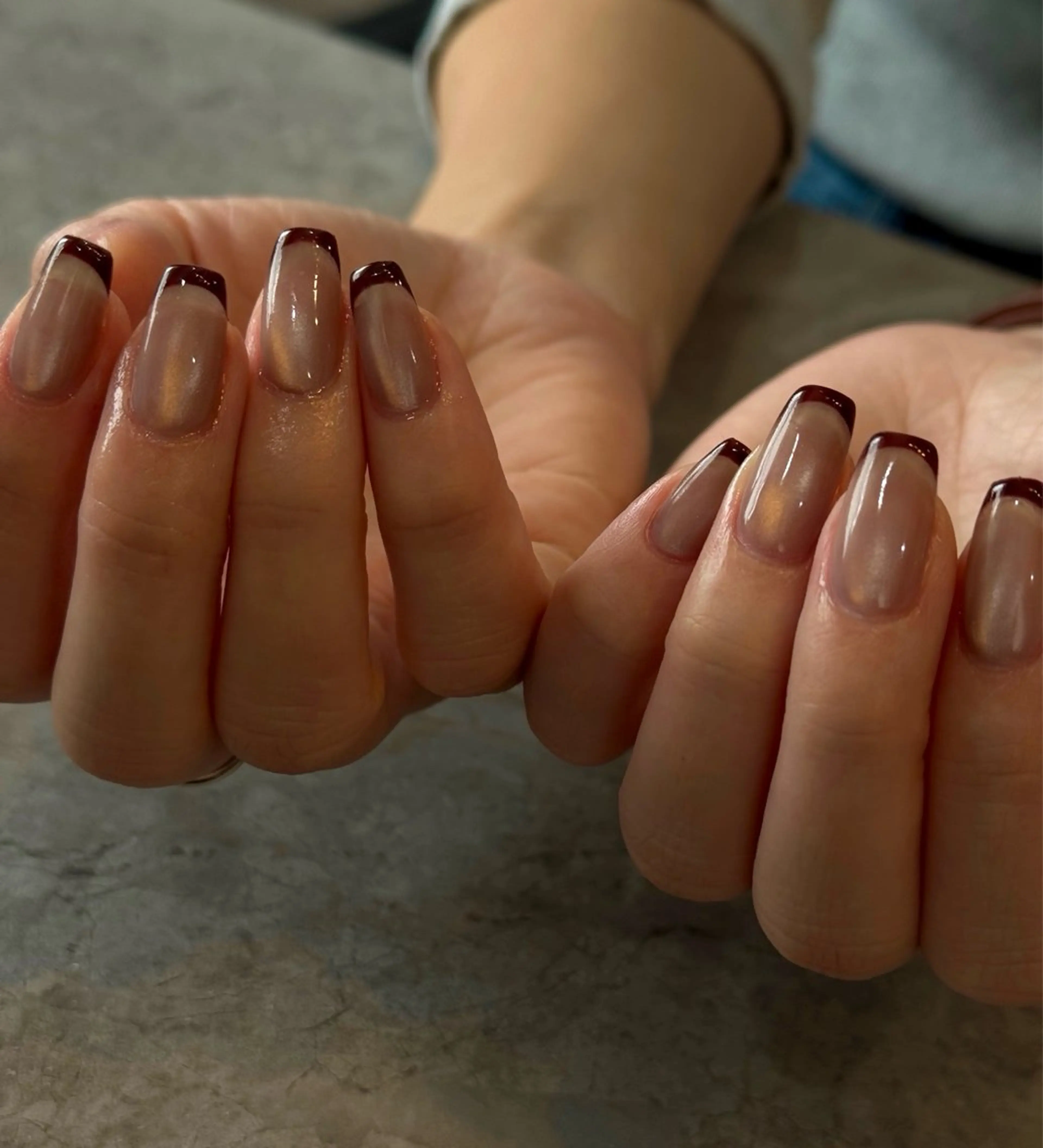 ネイル フレンチネイル マグネットネイル マグネットフレンチ ハンドネイル Blé nailのネイルデザイン