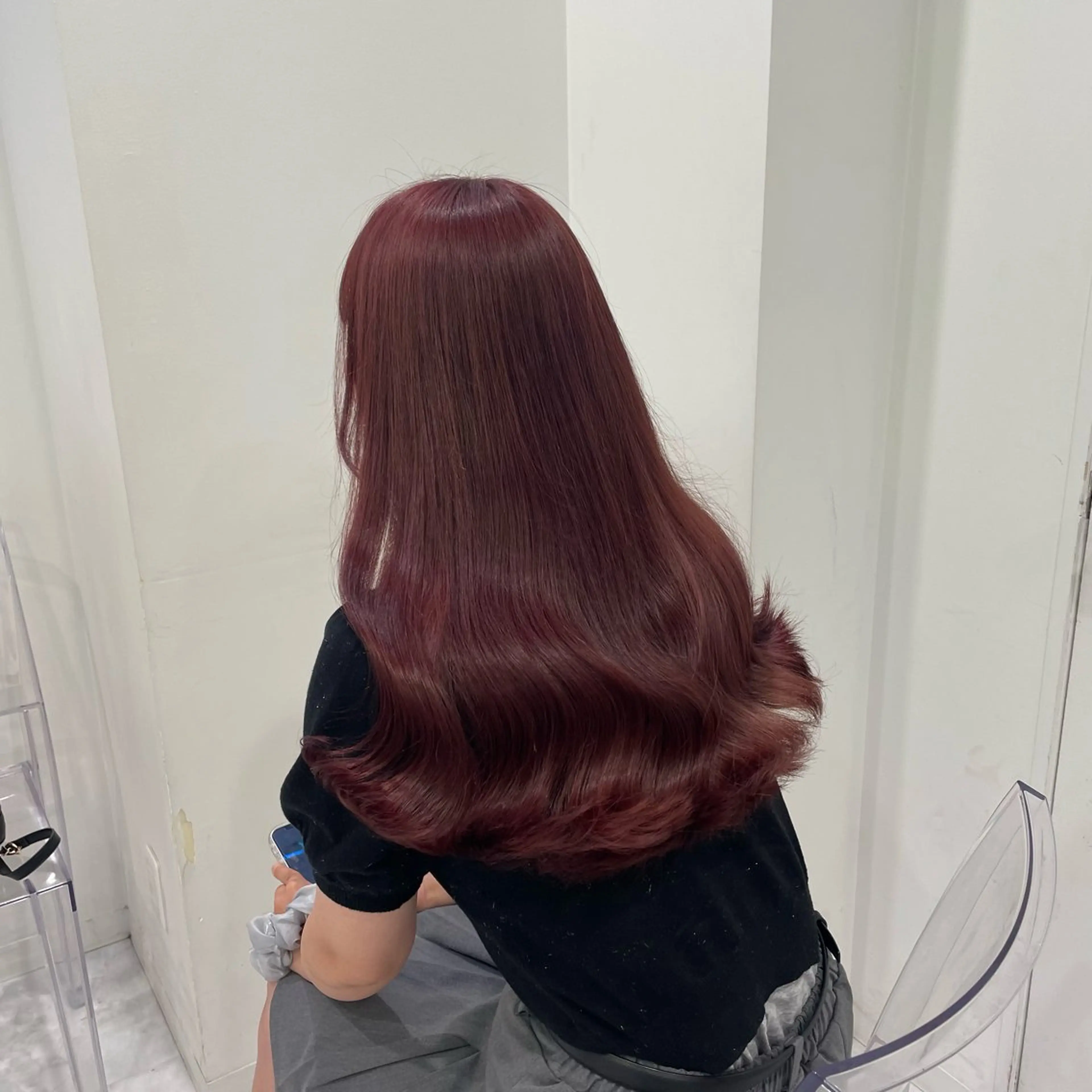 ロング カラー ヘアアレンジ ピンクカラー ❣️ブリーチなし暖色 ayu❣️のヘアスタイル