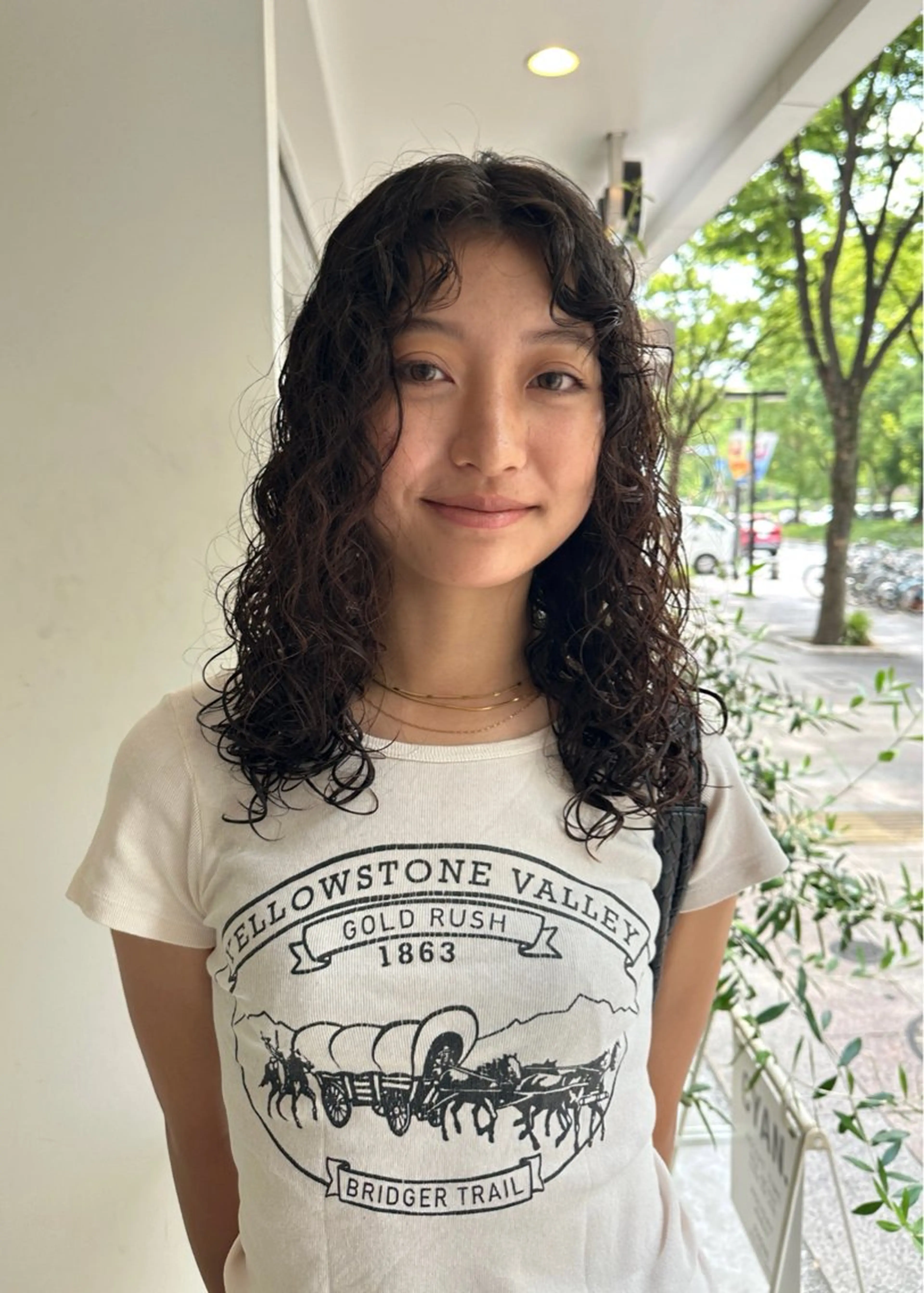 セミロング パーマ 松本 雪愛のヘアスタイル