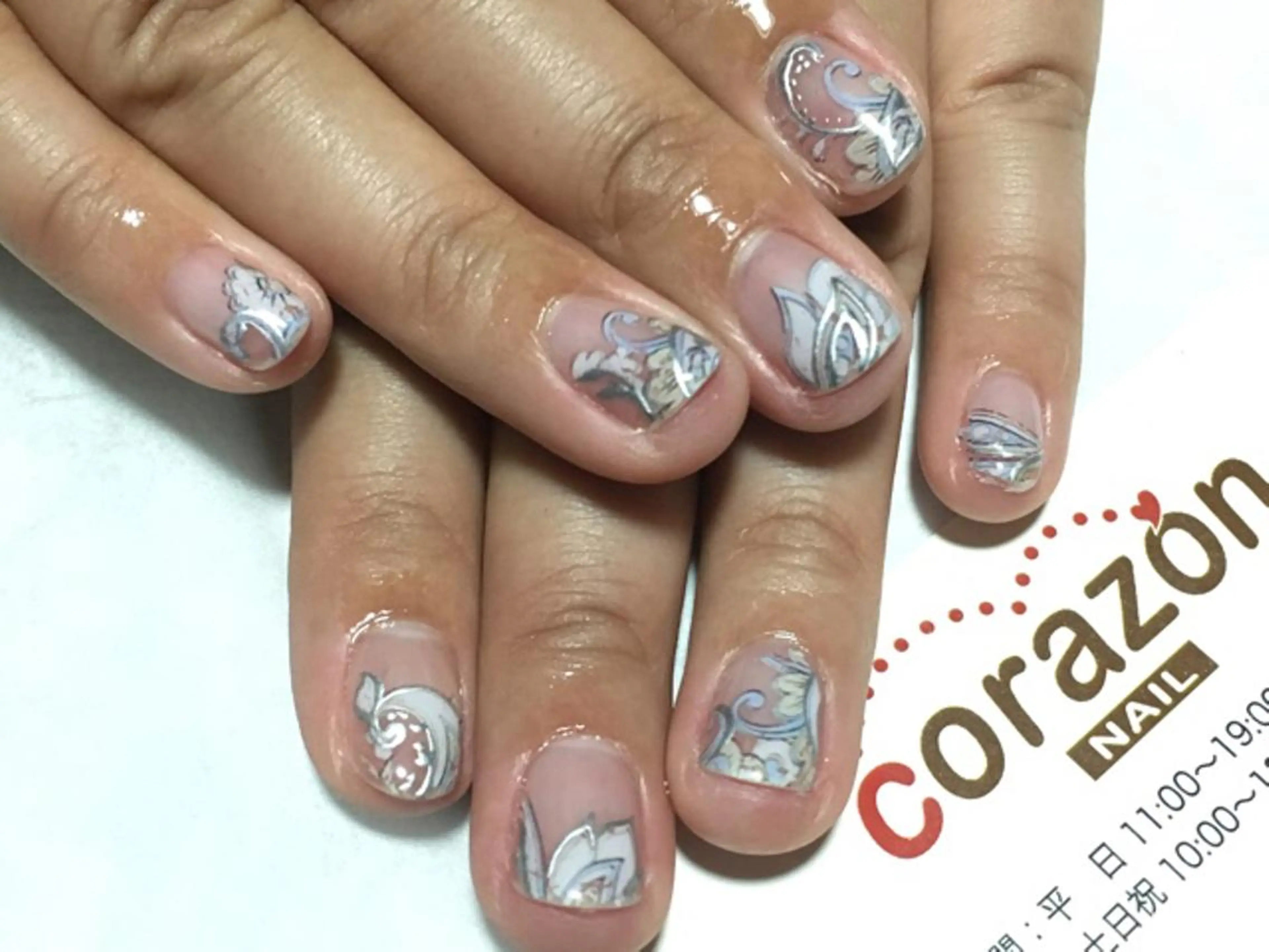 ネイル クリアネイル シルバー シンプルネイル corazon所属・ネイリスト aicoのネイルデザイン