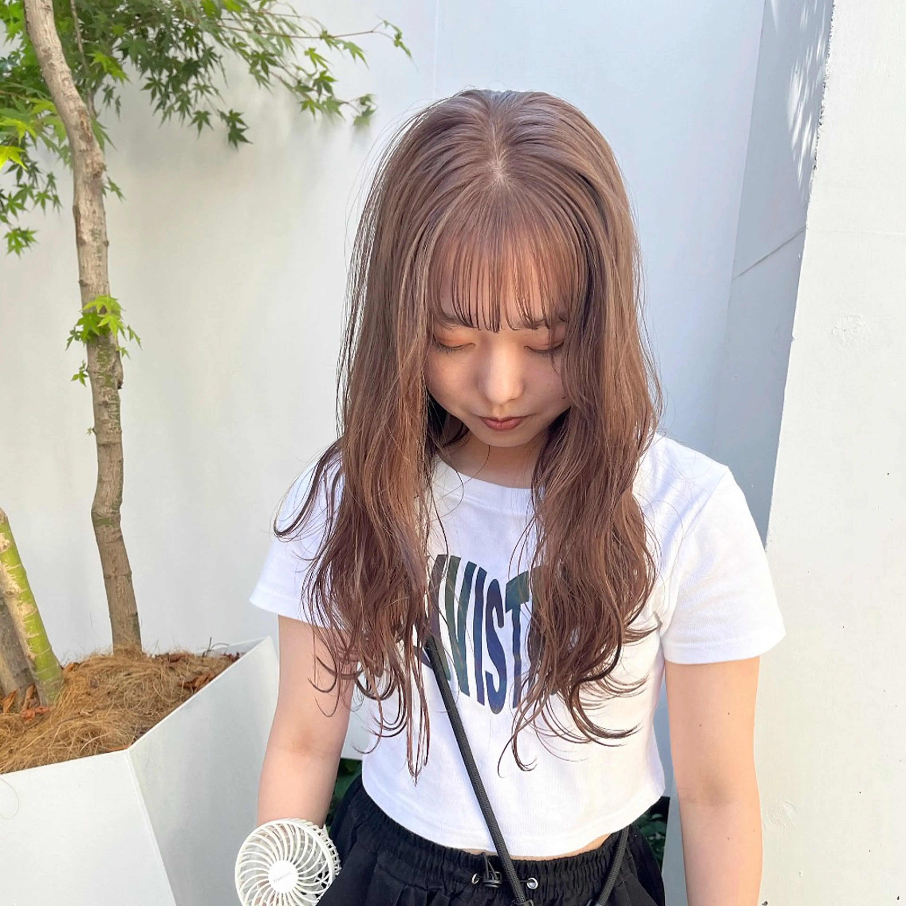 セミロング カラー カット ヘアカラー トリートメント オリーブ/縮毛♡ Natsuno🩰のヘアスタイル