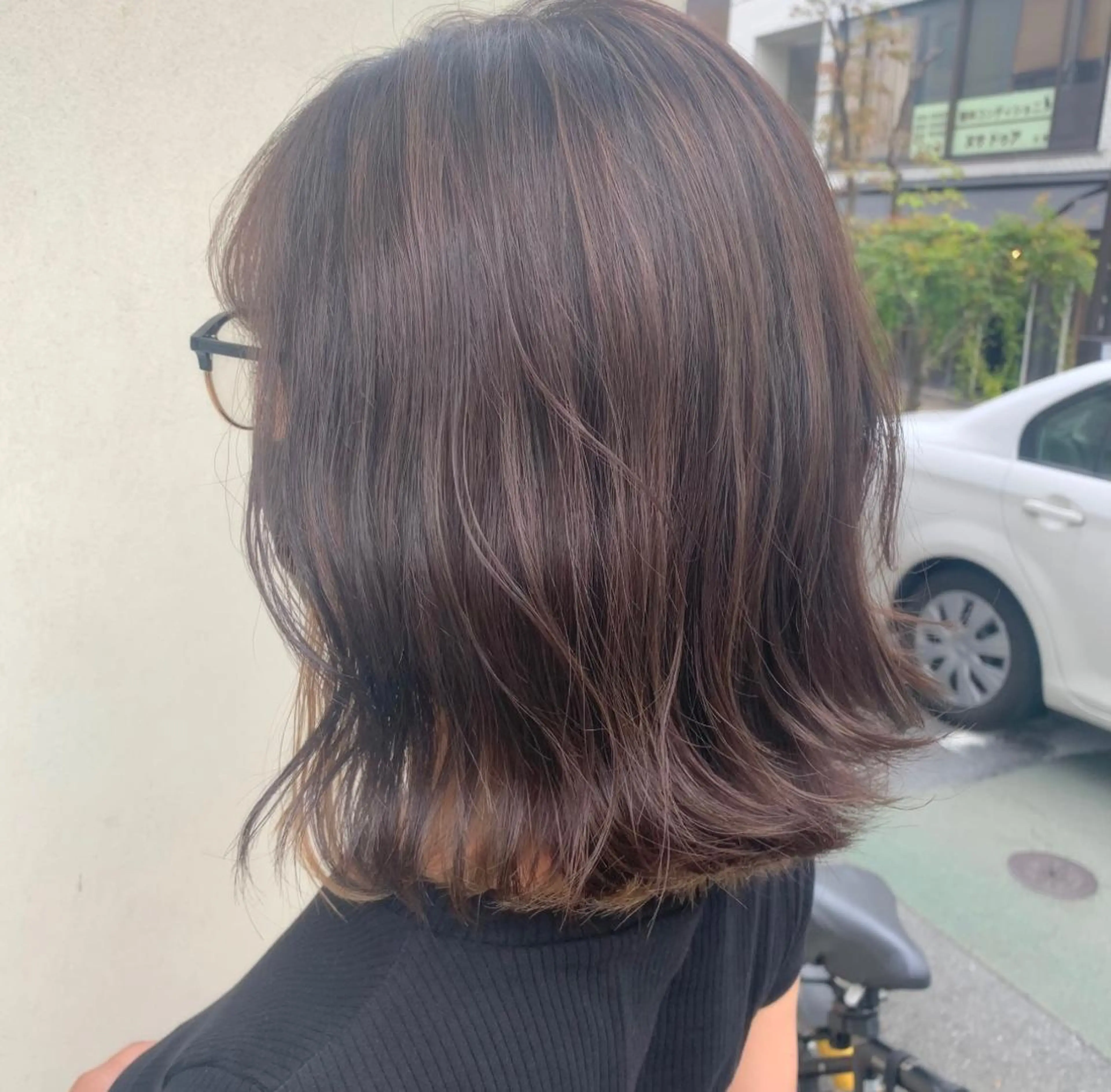 ミディアム カラー カット ヘアカラー ボブ/美髪矯正 /佐藤　奈巳のヘアスタイル