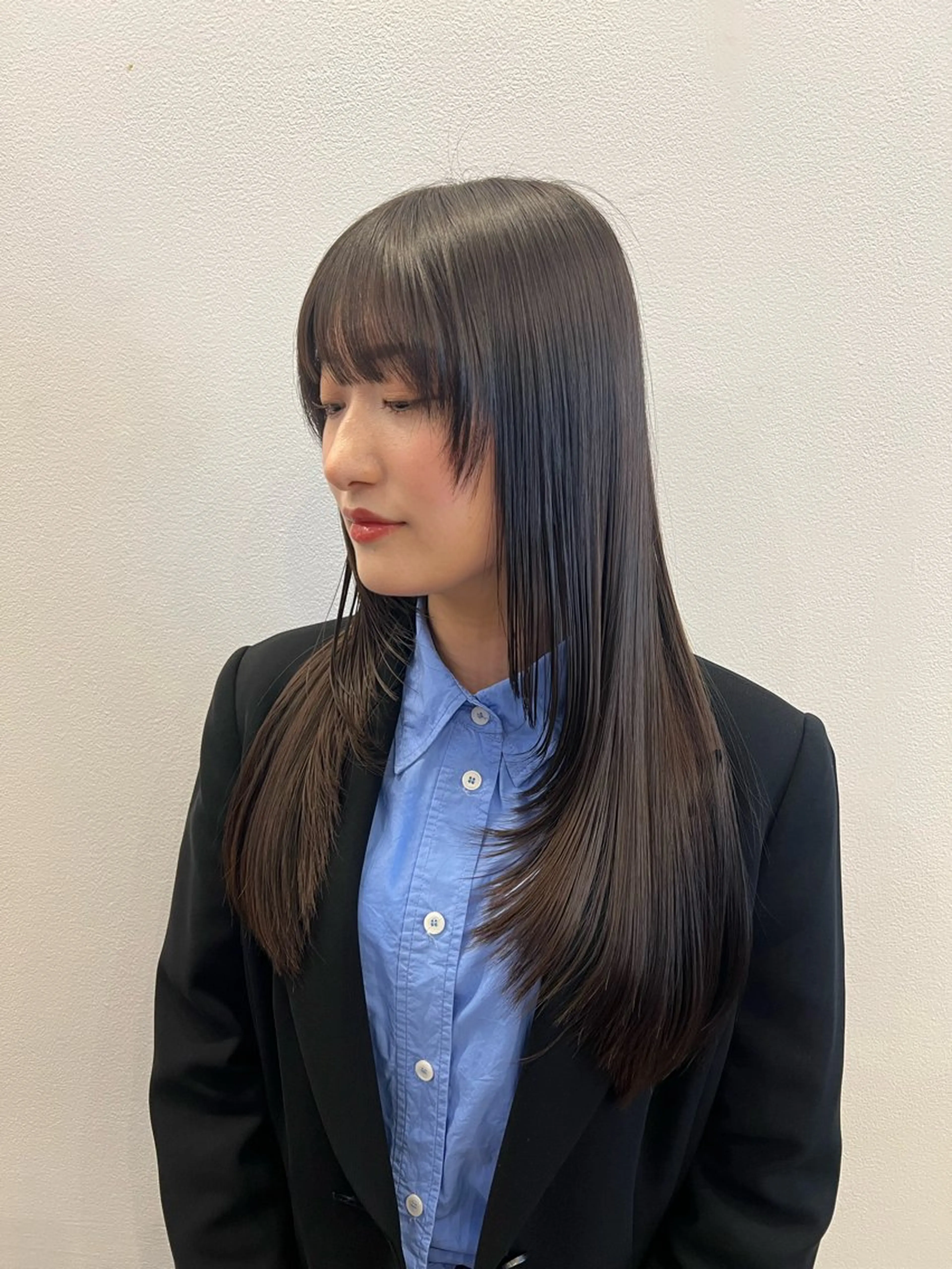 ロング 顔まわりレイヤー 顔周りカット レイヤーカット 宮田 かやののヘアスタイル