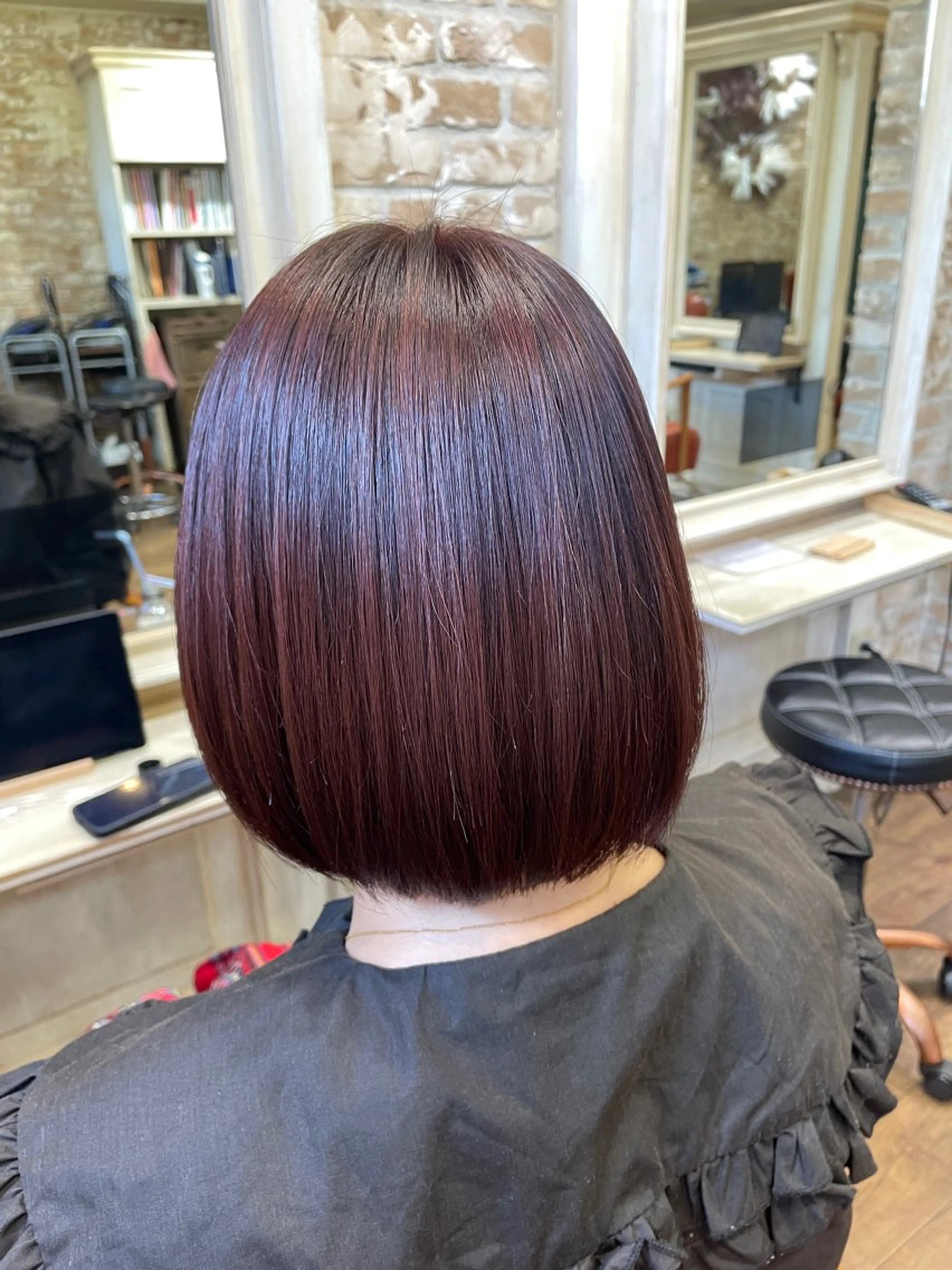 ミディアム カラー ブリーチ ブラウンカラー ブリーチなしカラー ピンクカラー ピンクブラウン 💙加藤 凪桜💙のヘアスタイル