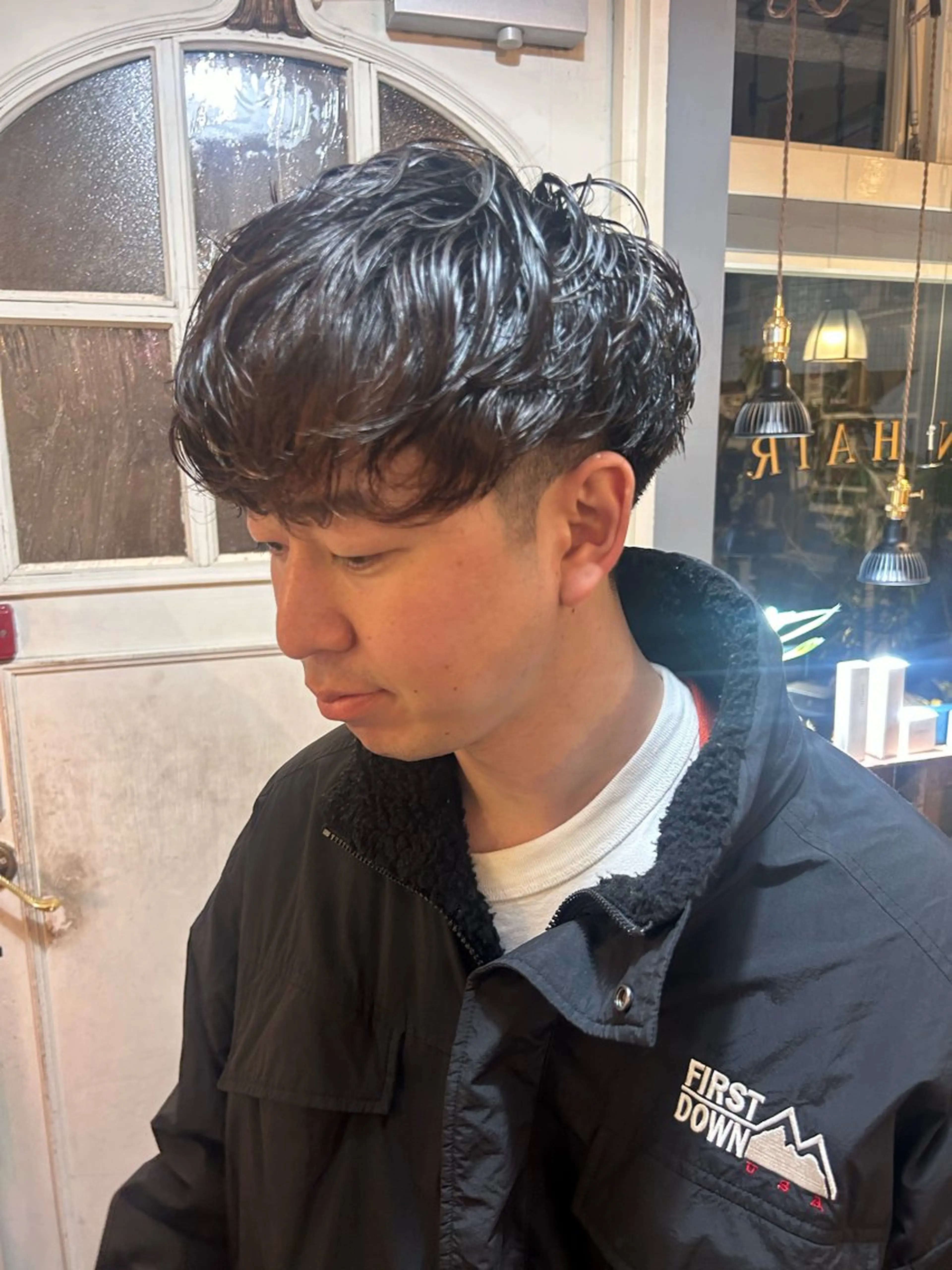 ショート パーマ メンズ カット パーマ 清水千優/パーマ/透 明感カラー/メンズのヘアスタイル