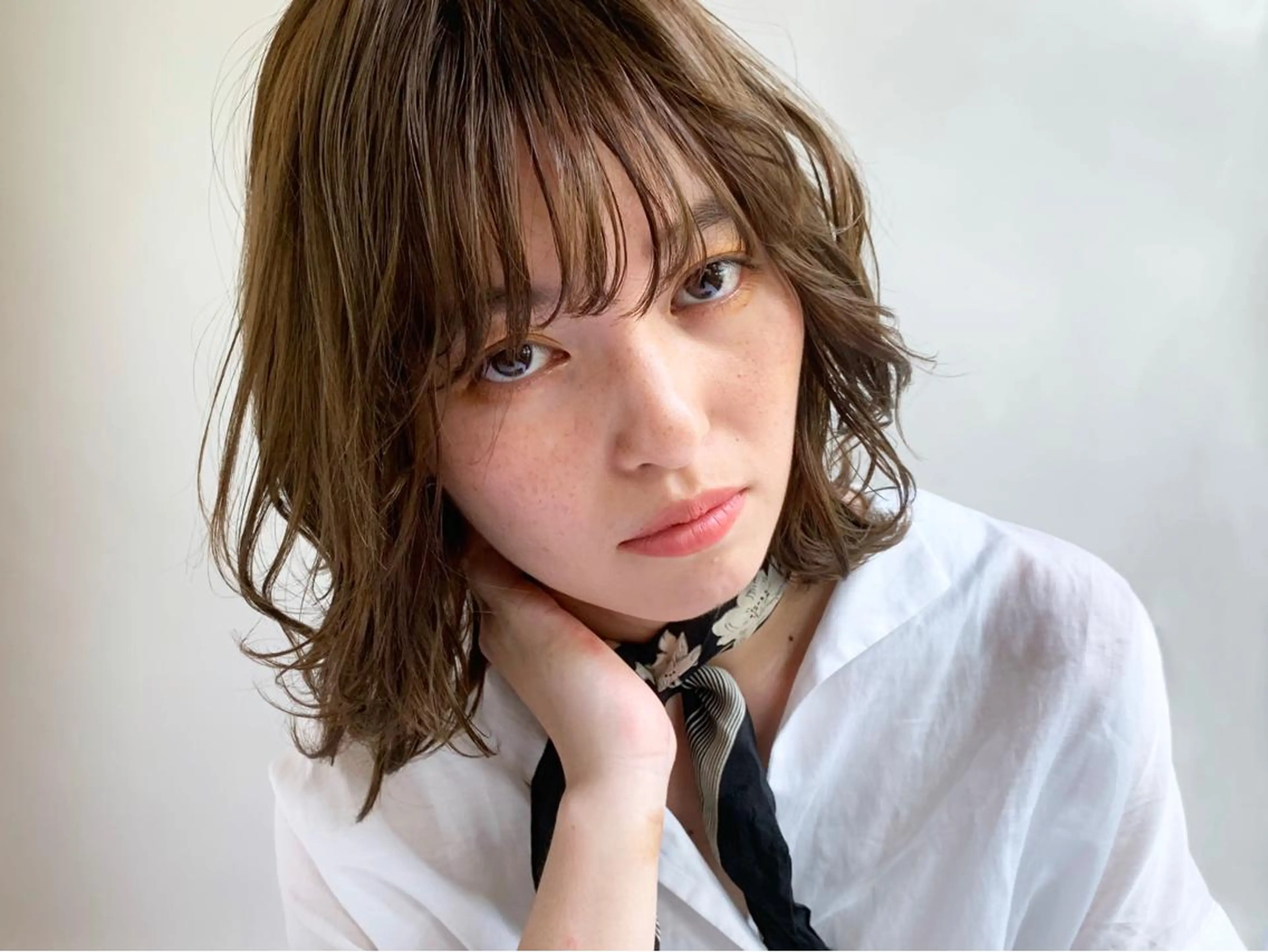 ミディアム カラー パーマ カット パーマ トリートメント 銀座No.1髪質改善 縮毛矯正/本木のヘアスタイル