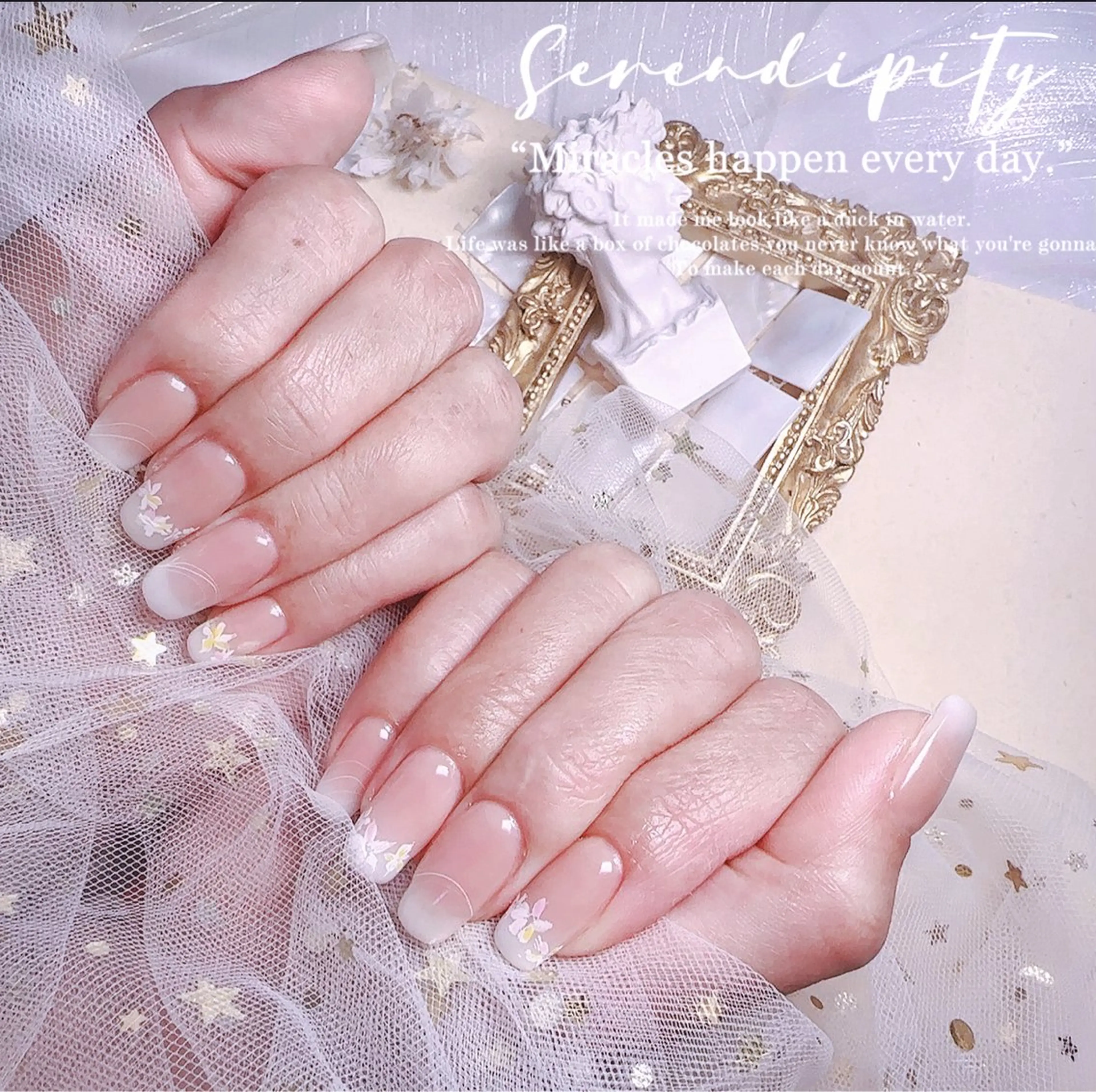 カラグラデーション，ラメグラデーション【ベースカラーあり)の写真