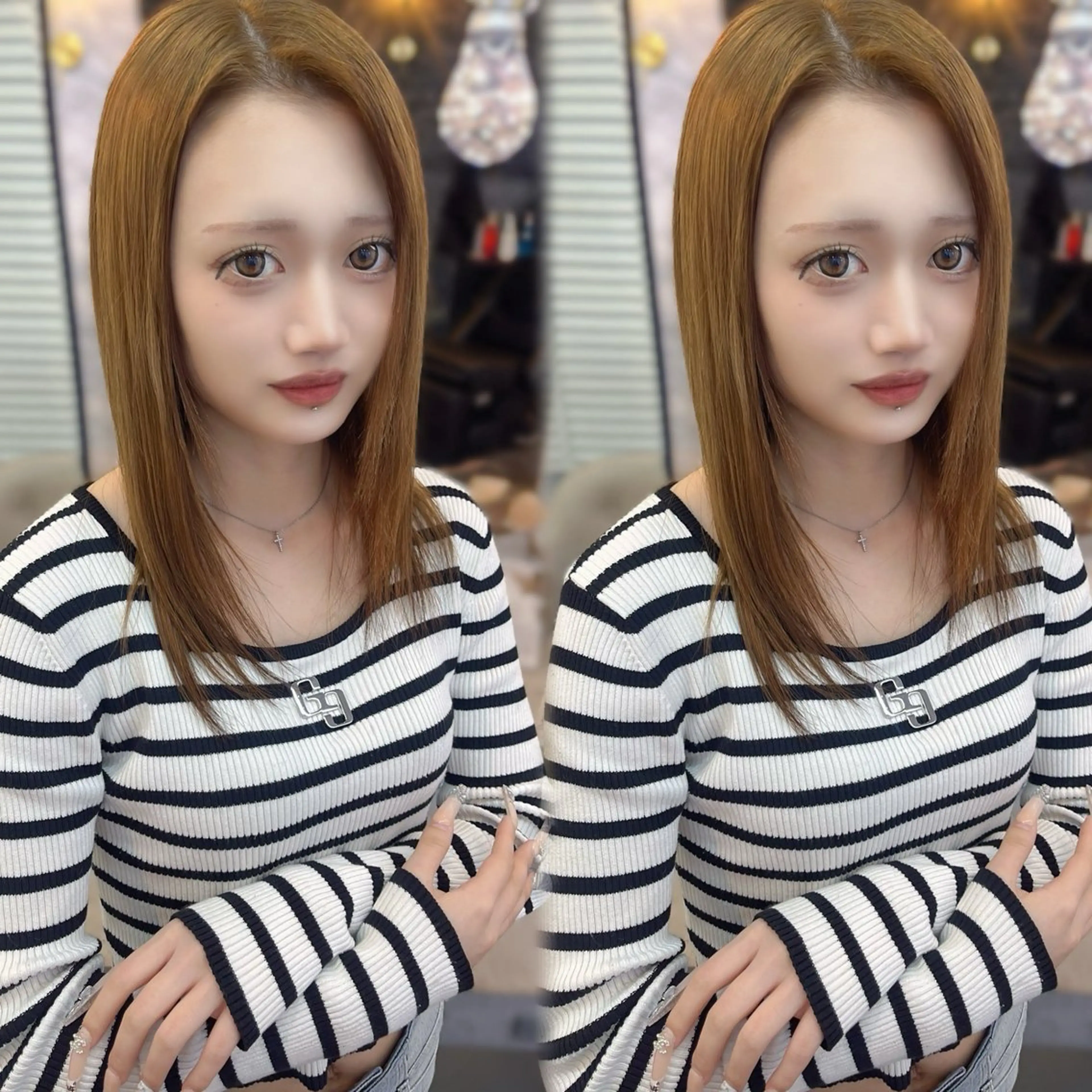 ミディアム カラー ベージュカラー ブリーチ 透明感カラー ヘーゼル ヘアカラー mimi☪️ 艶髪髪質改善/メンズのヘアスタイル