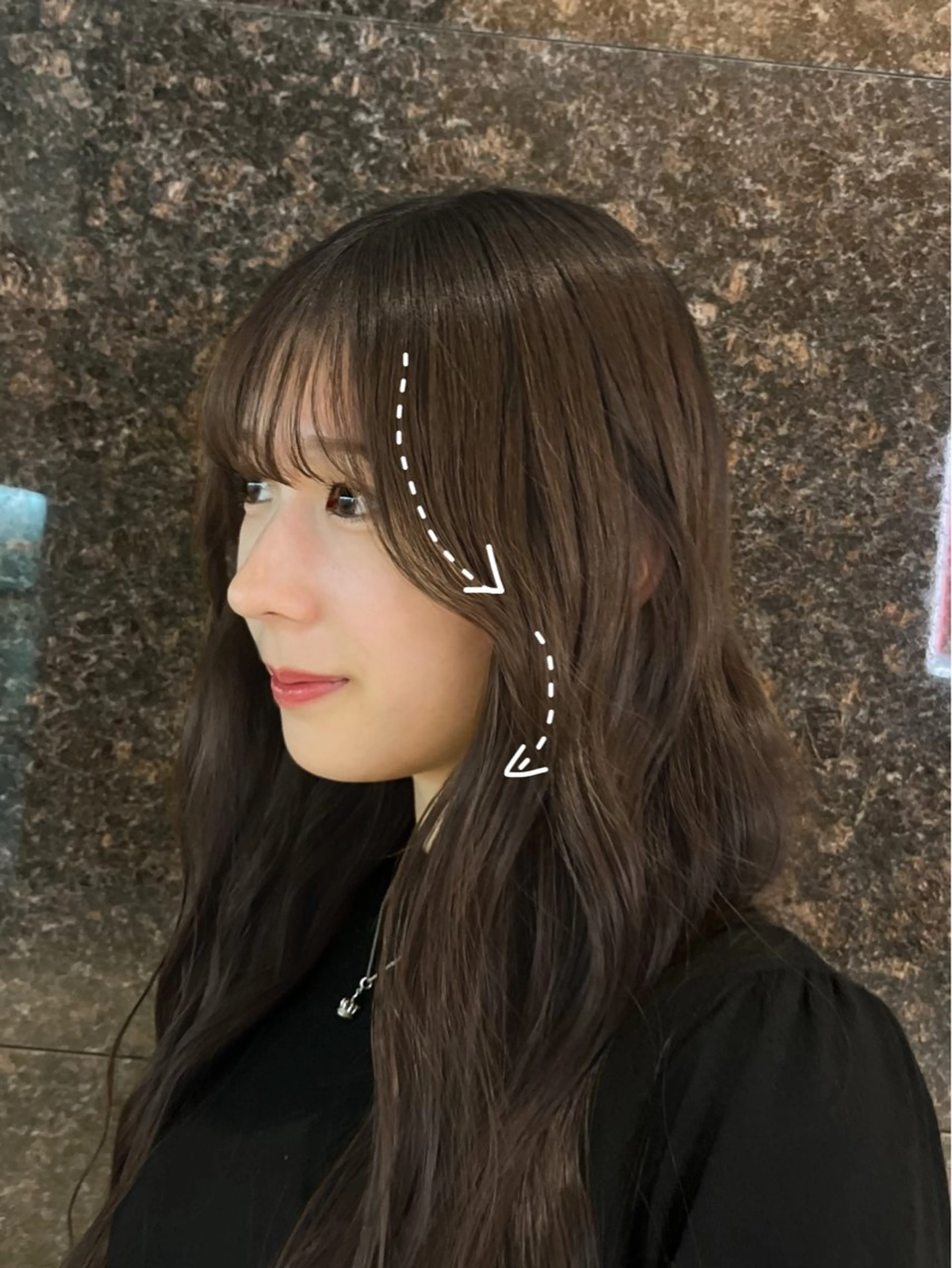 ロング カラー 小顔カット 顔まわり/オフィス カラー/青栁優🔆のヘアスタイル